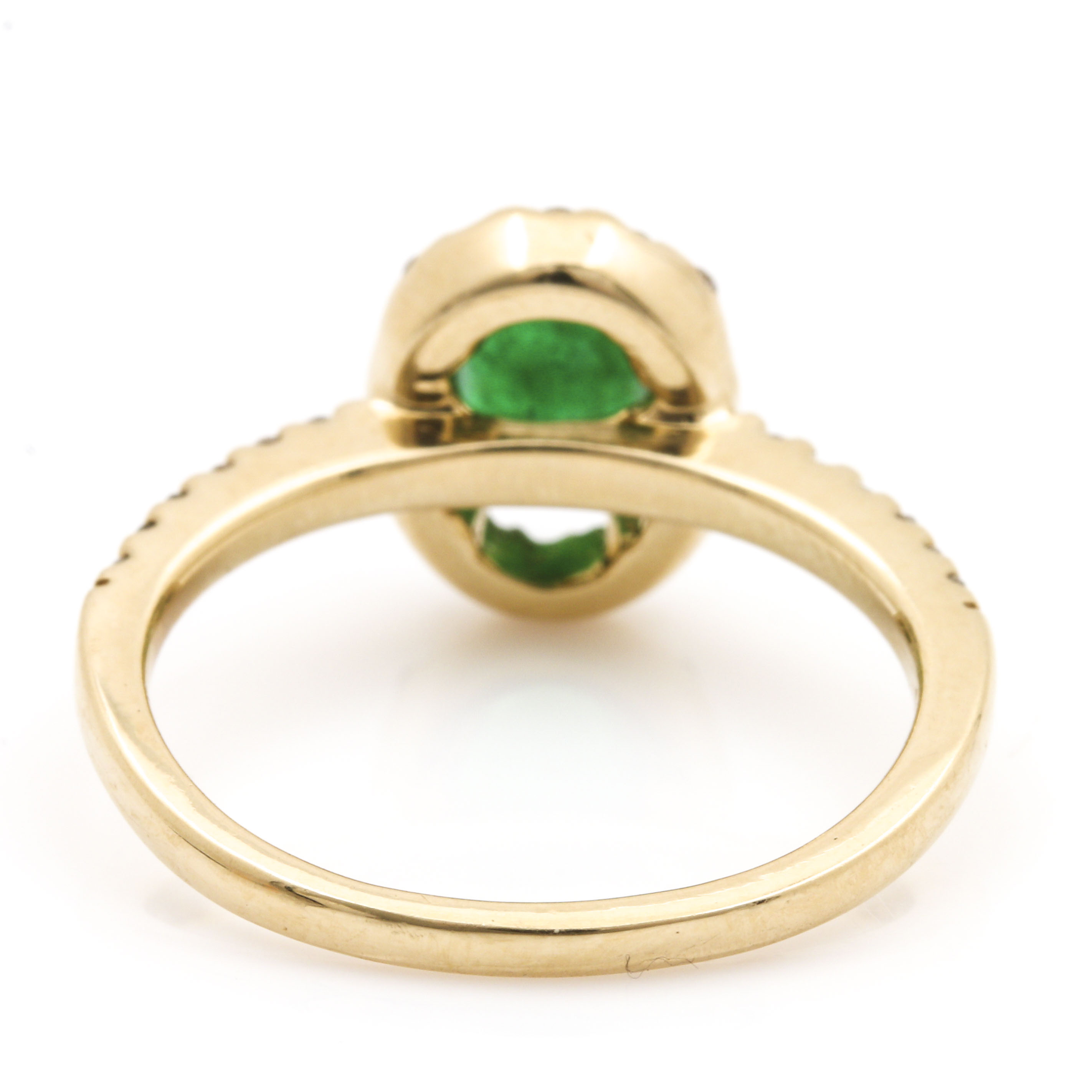 14K Yellow Gold Emerald and Diamond Ring