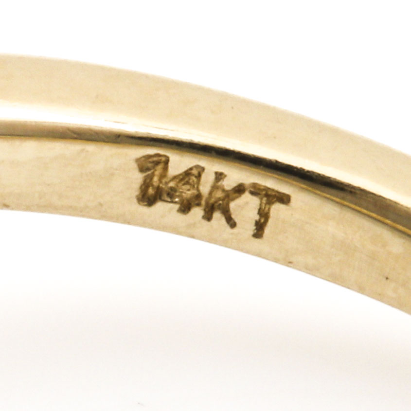 14K Yellow Gold Emerald and Diamond Ring