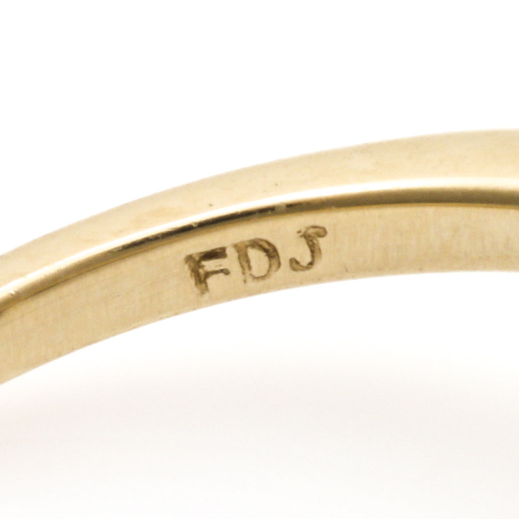 14K Yellow Gold Emerald and Diamond Ring