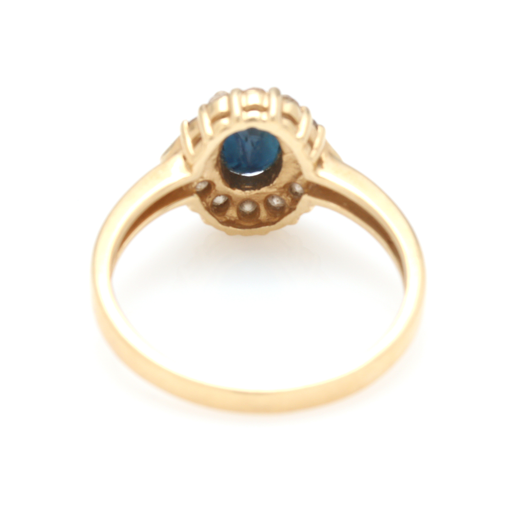 14K Yellow Gold Blue Sapphire and Diamond