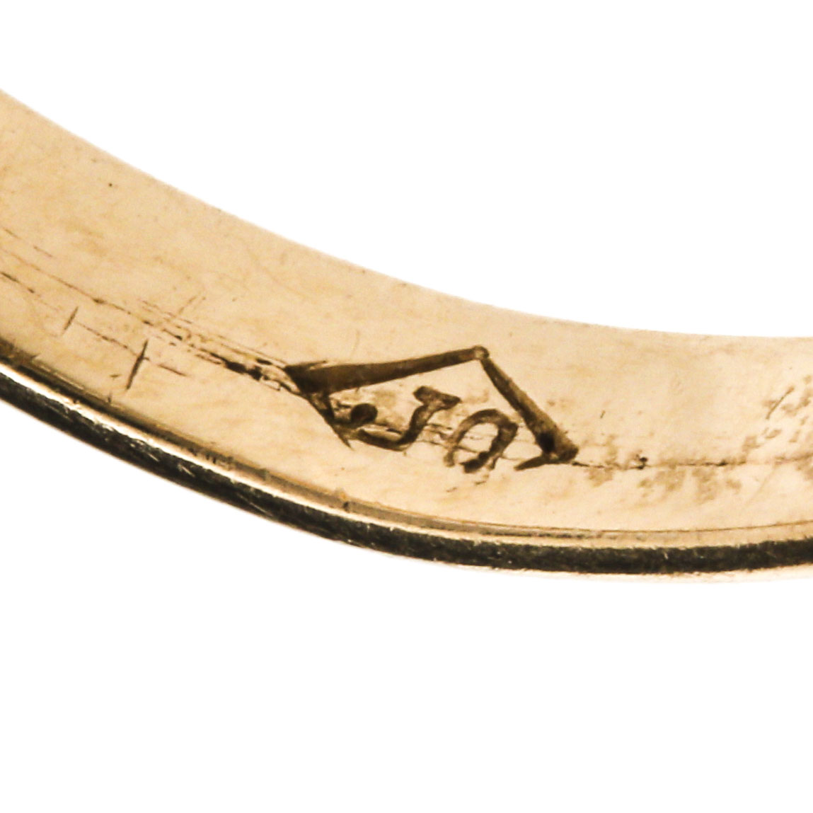 14K Yellow Gold Sapphire and Opal Dome Ring