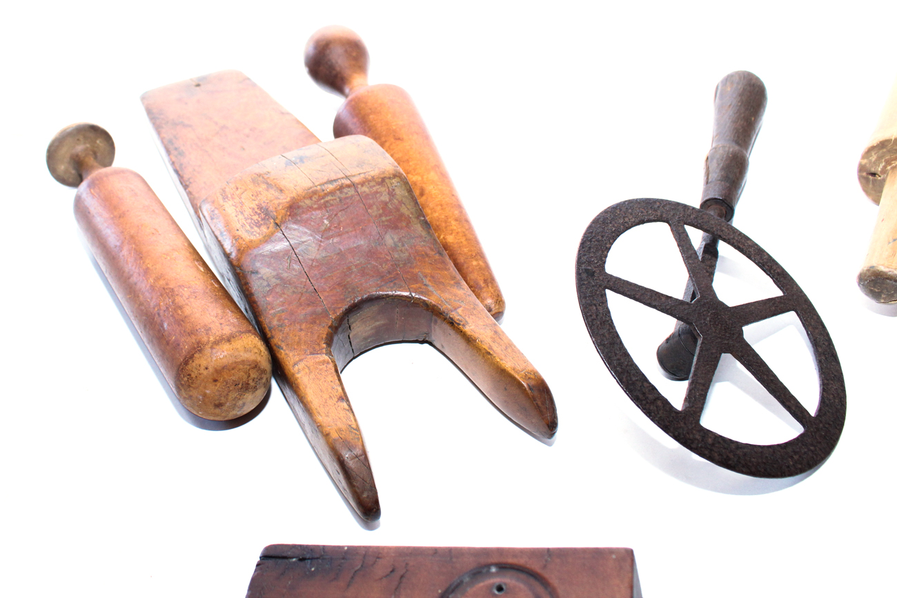 Vintage Wood and Cast Iron Kitchen Tools