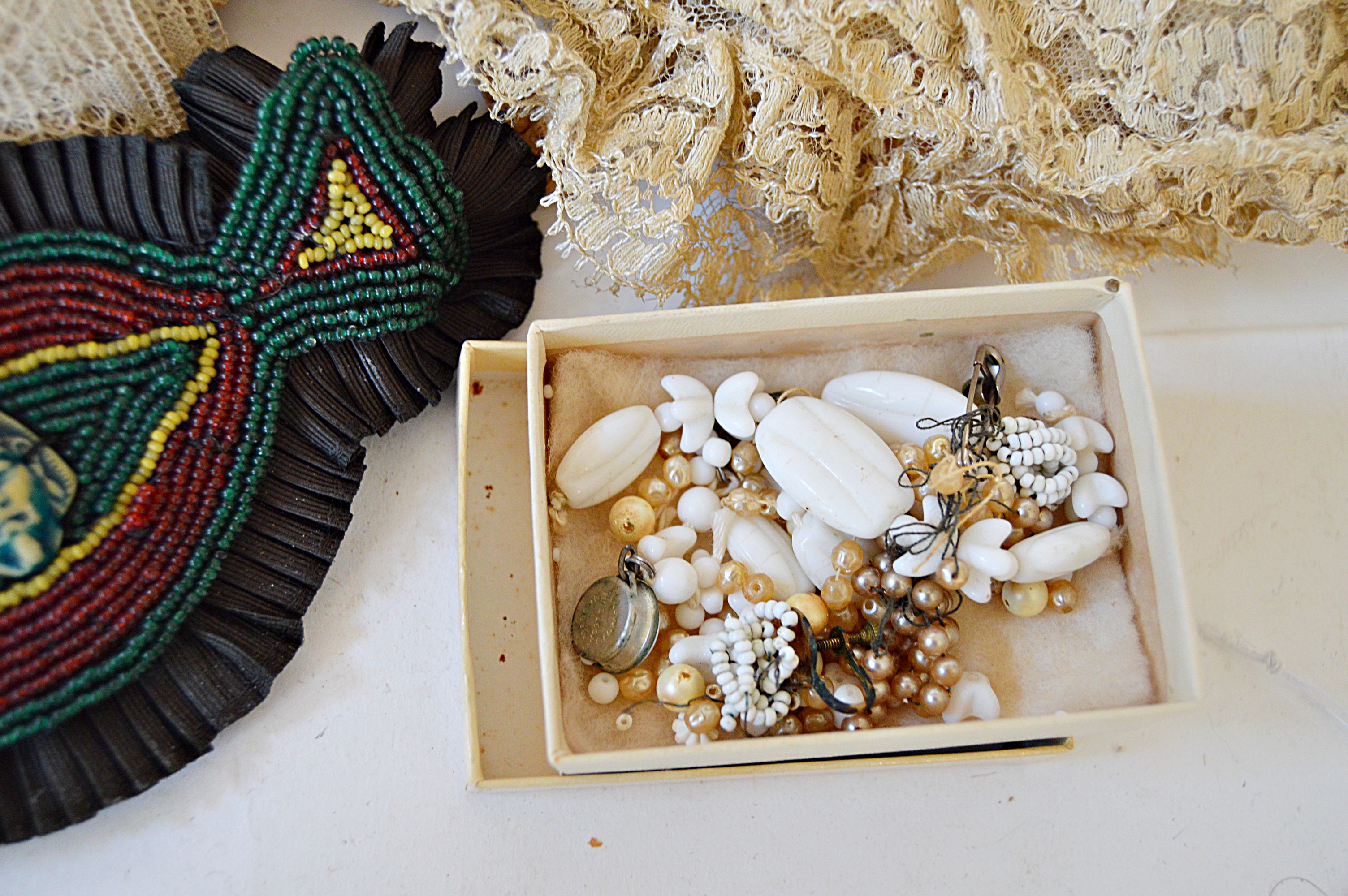 Antique Lace Collars and Trims, "The Christy Girl", Beaded Jewelry