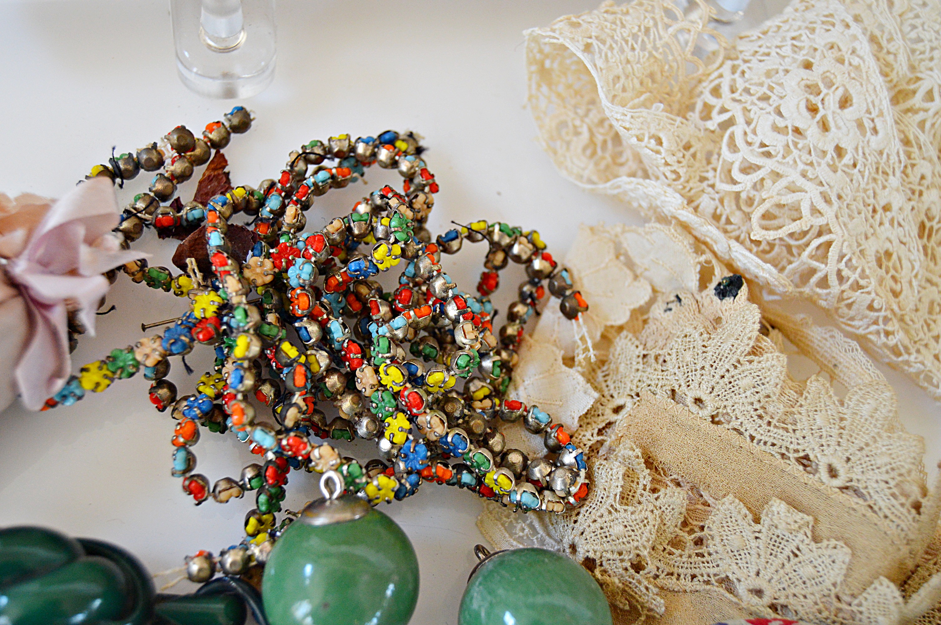Antique Lace Collars and Trims, "The Christy Girl", Beaded Jewelry