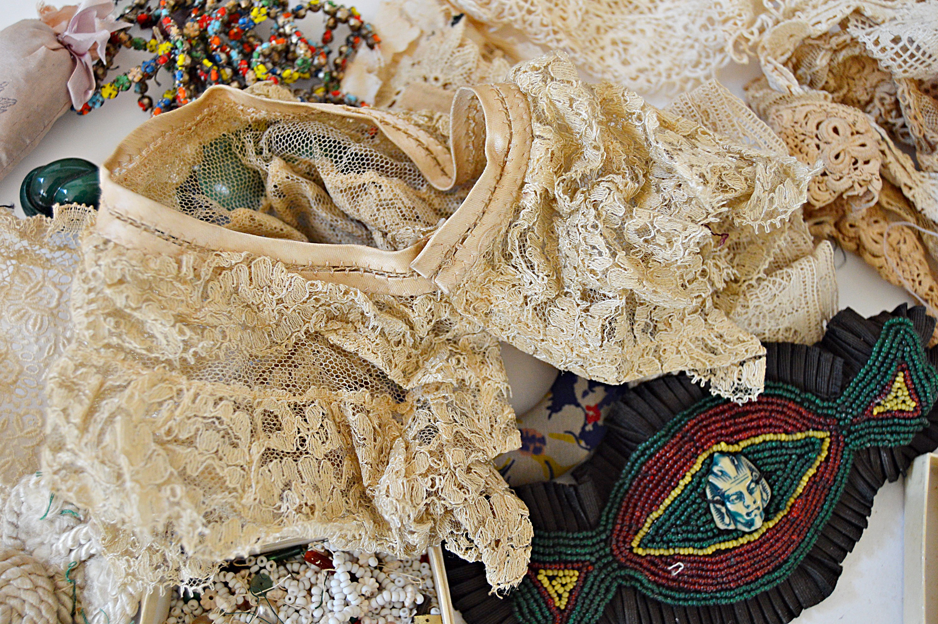 Antique Lace Collars and Trims, "The Christy Girl", Beaded Jewelry