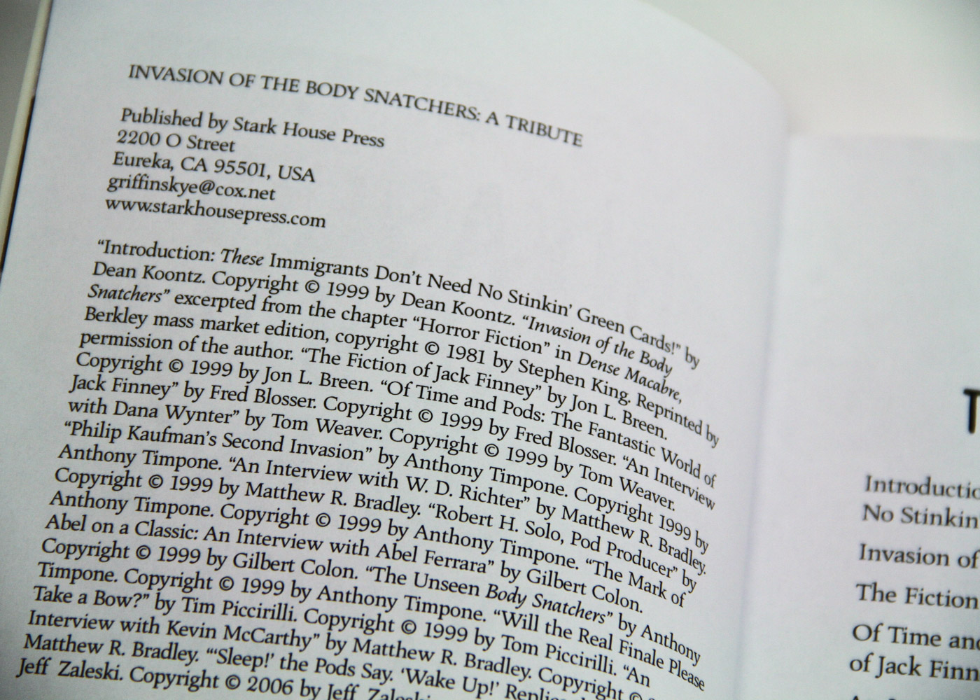 Kevin McCarthy Autograph with Book "Invasion of the Body Snatchers: A Tribute"