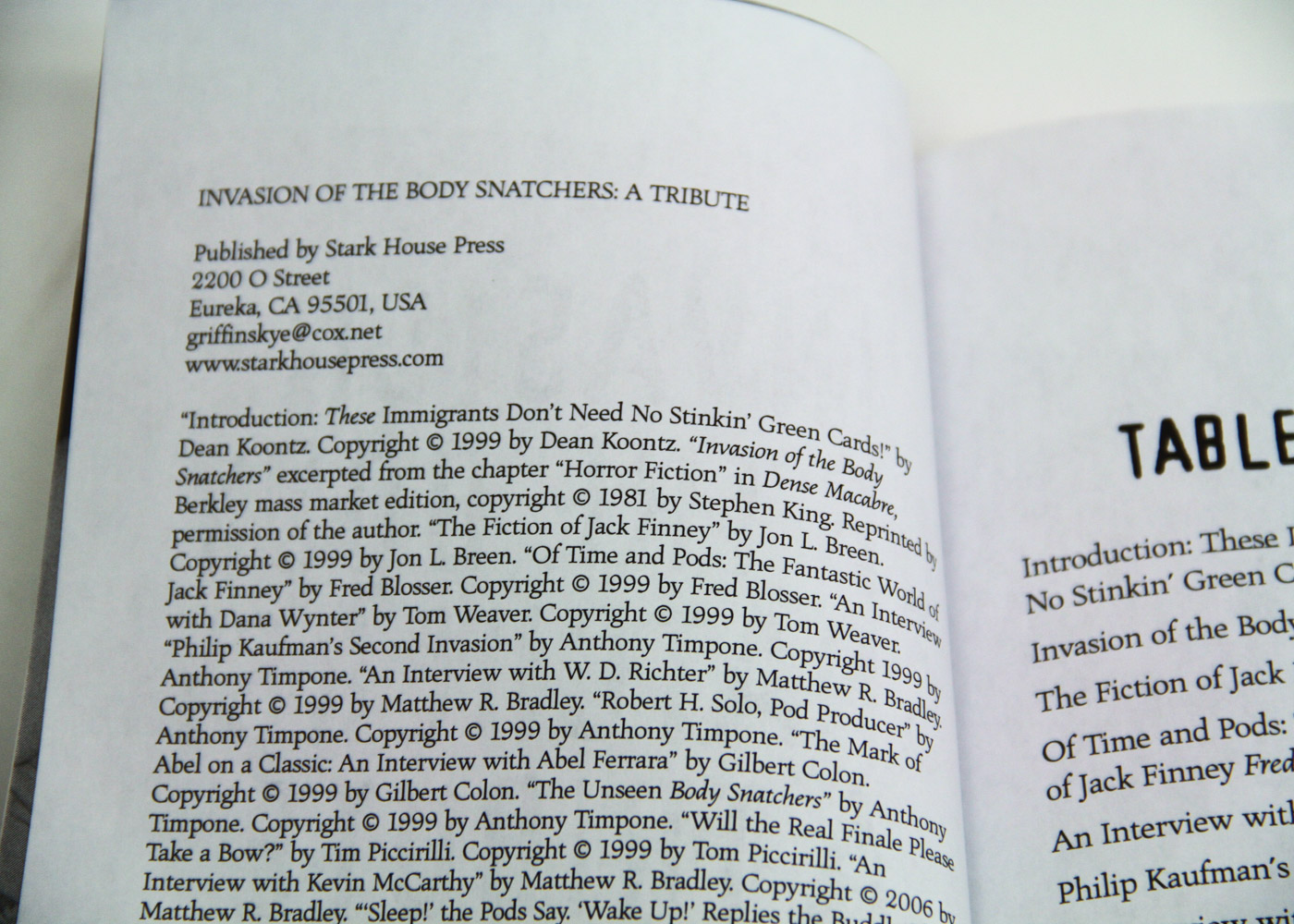 Kevin McCarthy Autograph with Book "Invasion of the Body Snatchers: A Tribute"