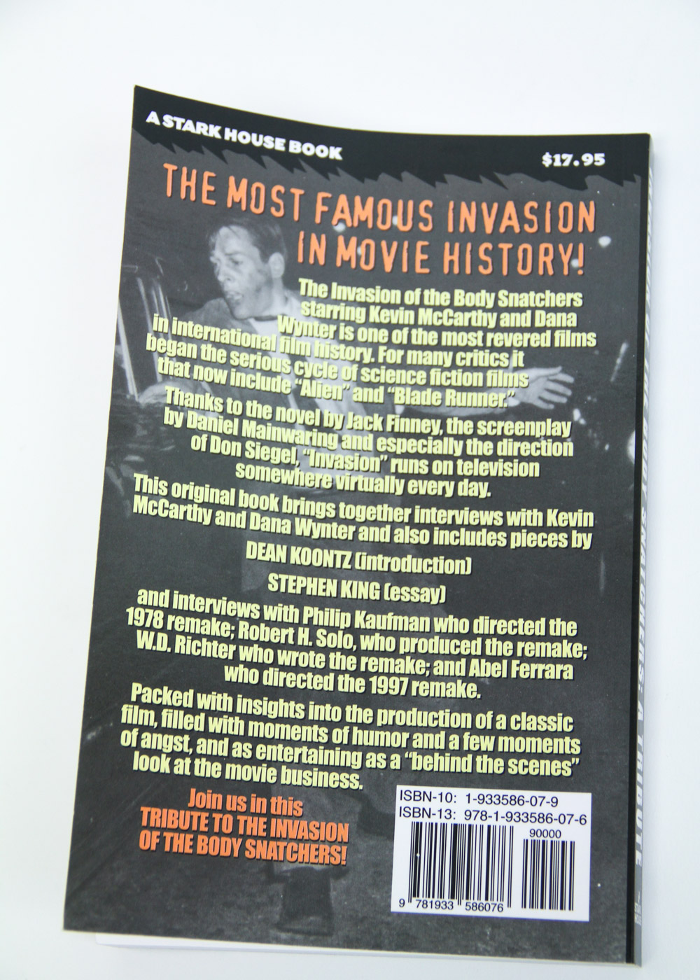 Kevin McCarthy Autograph with Book "Invasion of the Body Snatchers: A Tribute"