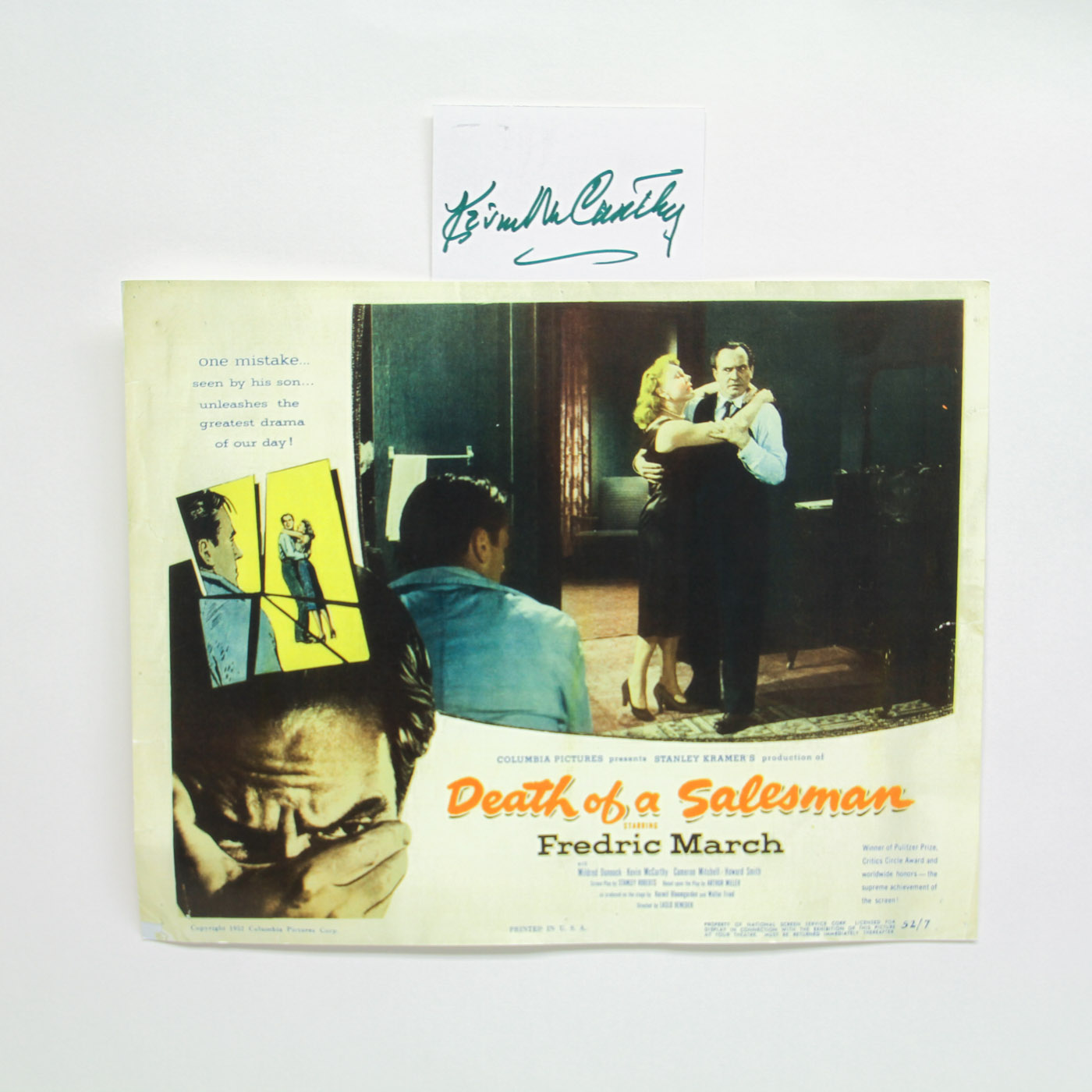 "Death of a Salesman" Movie Poster with Autographed Card