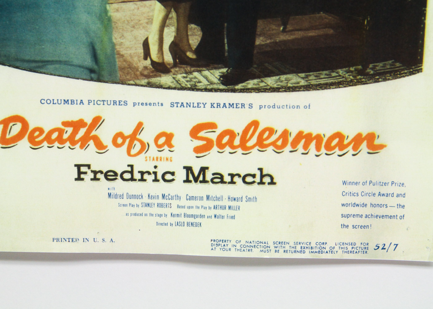 "Death of a Salesman" Movie Poster with Autographed Card