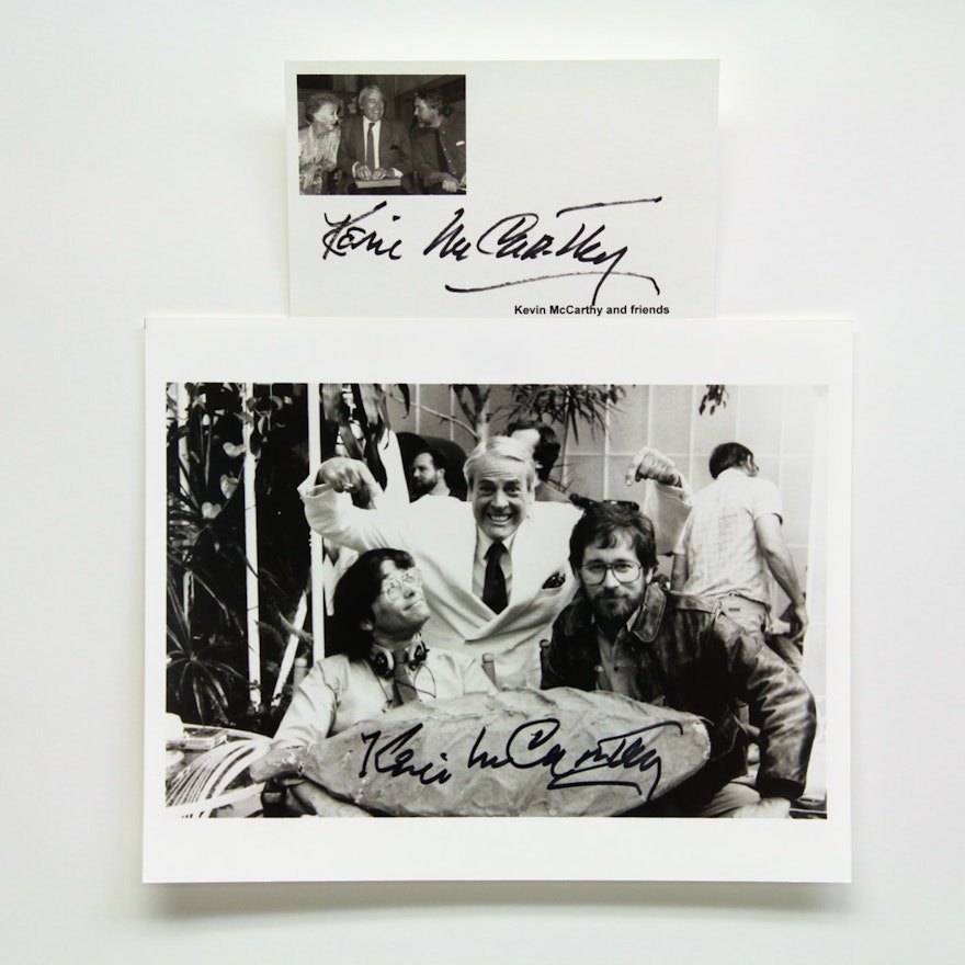 Kevin McCarthy Signed Photo with Steven Spielberg