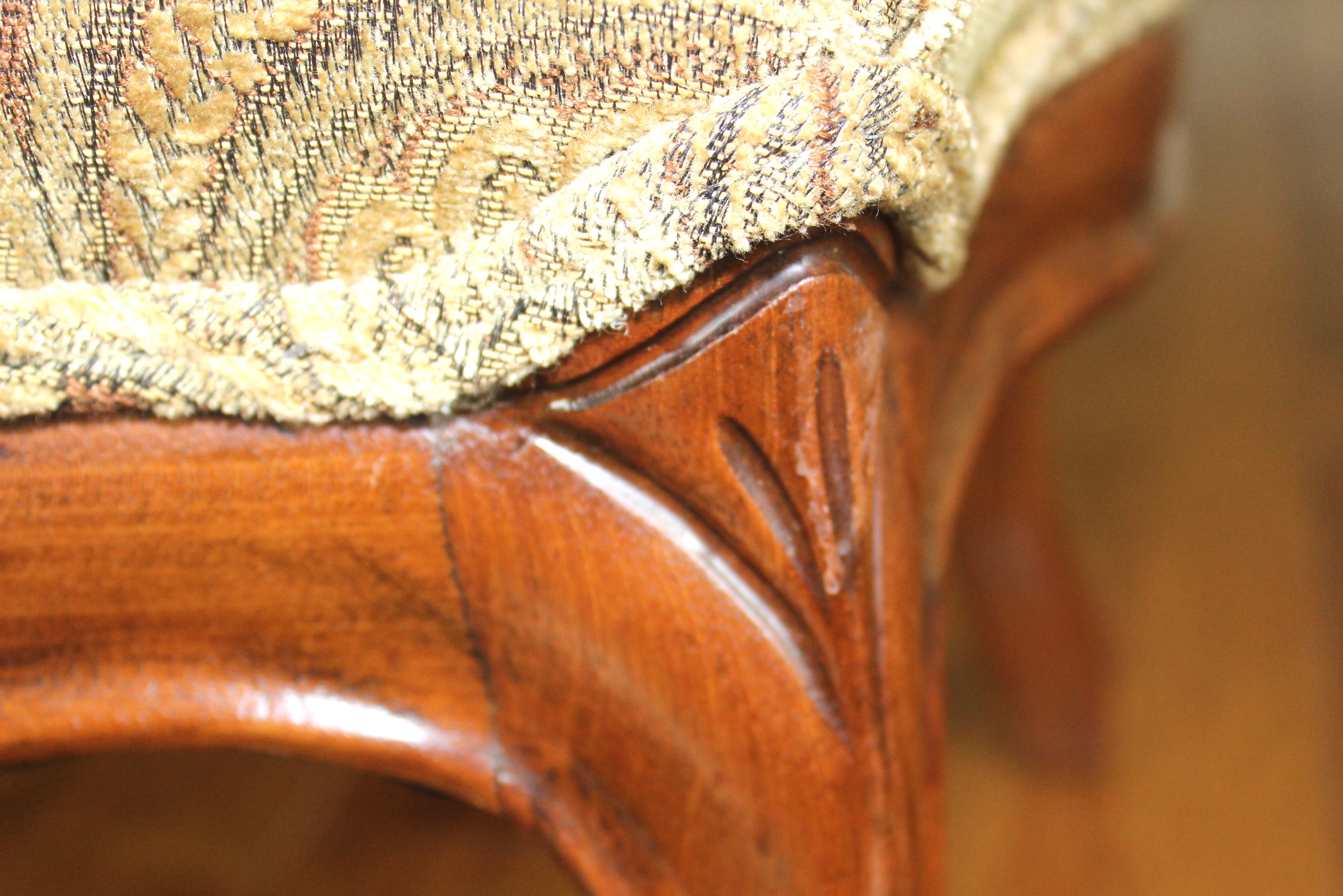 Upholstered Wingback Chair With Ottoman