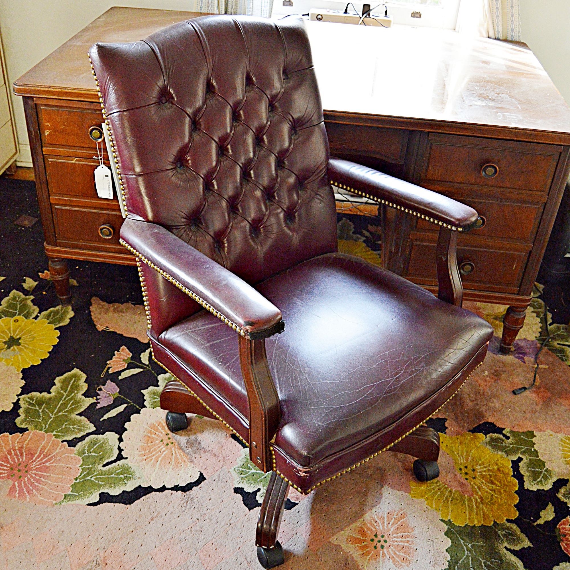 Vintage Leather Office Desk Chair