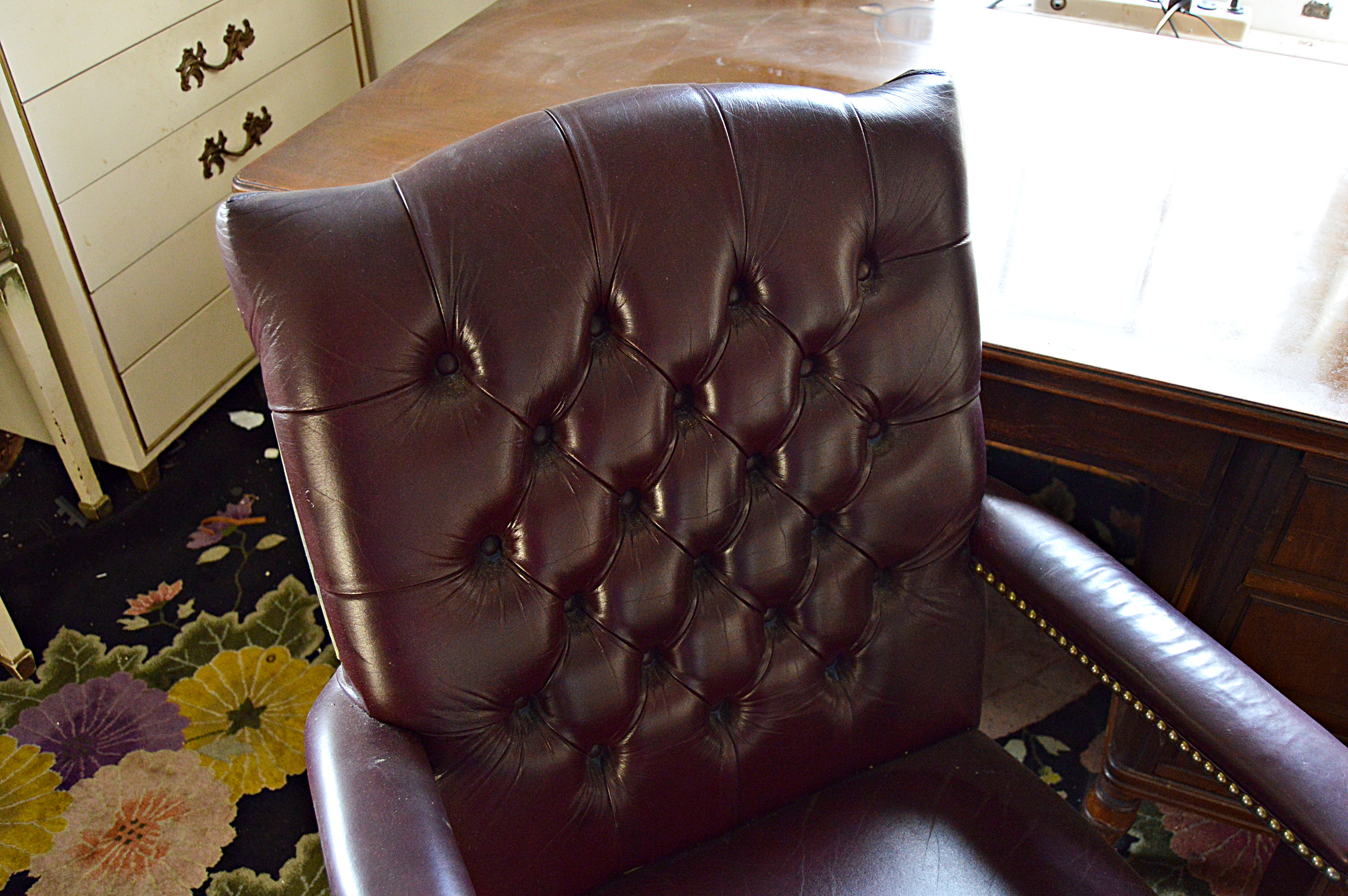 Vintage Leather Office Desk Chair