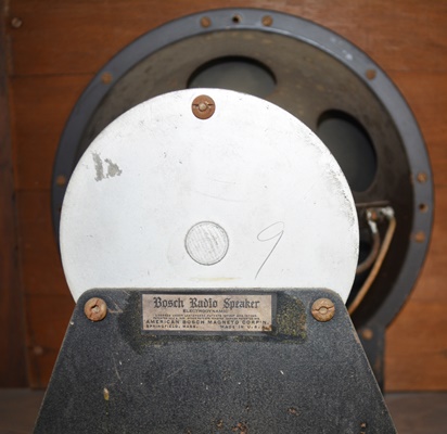 1929 American Bosch Console Radio With Saginaw Furniture Cabinet