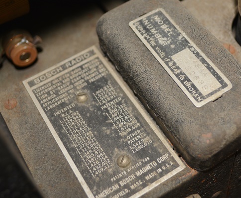 1929 American Bosch Console Radio With Saginaw Furniture Cabinet