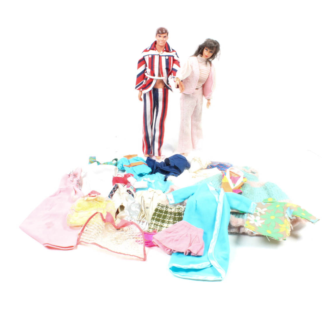 Early 1970s Barbie & Ken Dolls with Clothing