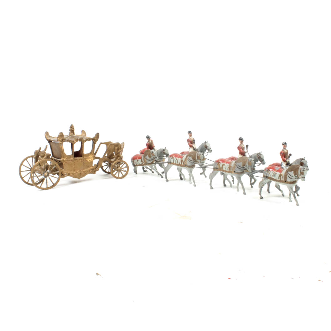Vintage Toy Queen's Coronation Carriage with Horses