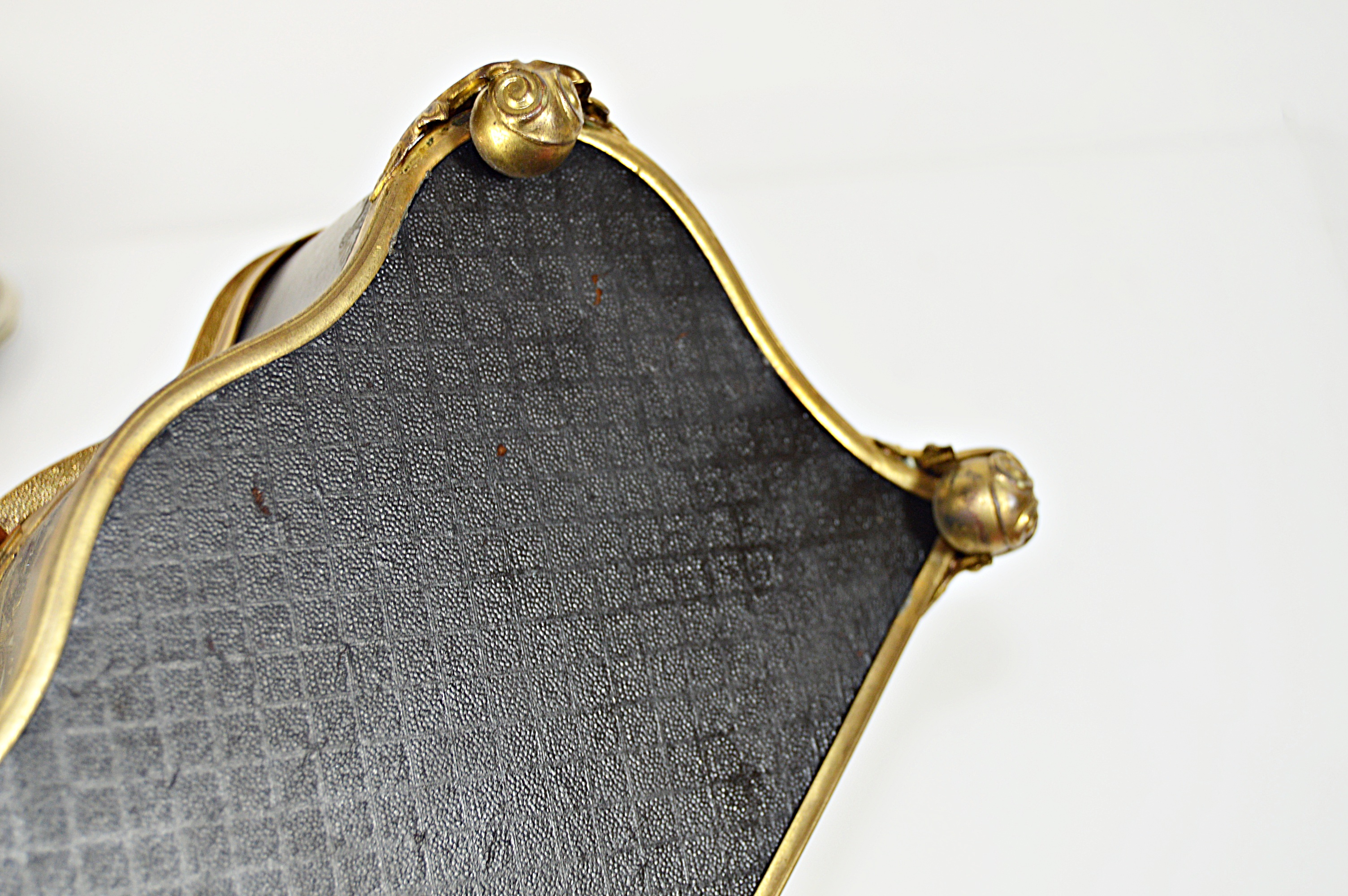 Antique Engraved Metal Jewelry Casket