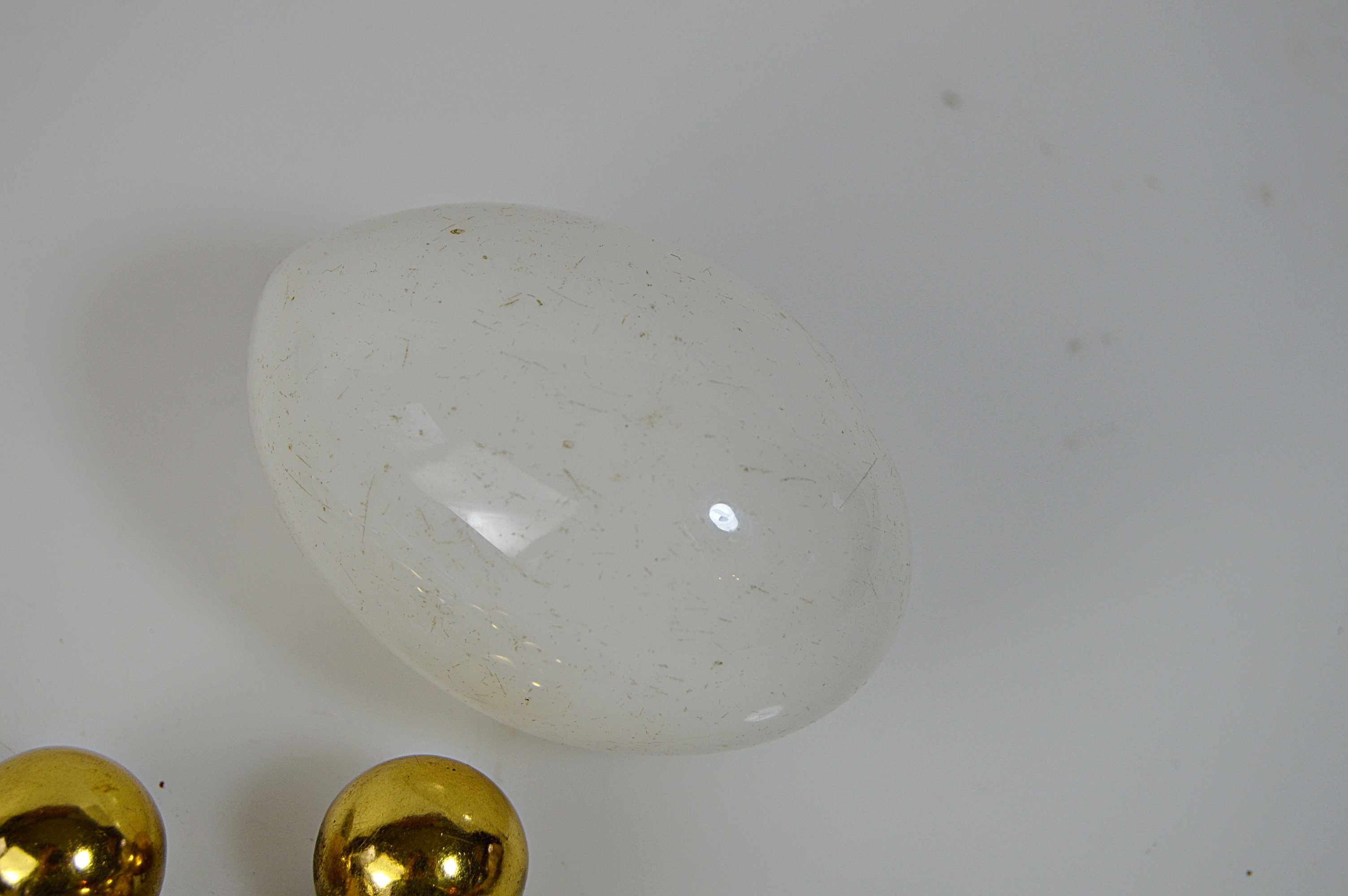 Vintage Sewing Collectibles with Glass Darning Egg, Sterling Thimbles, Scissors