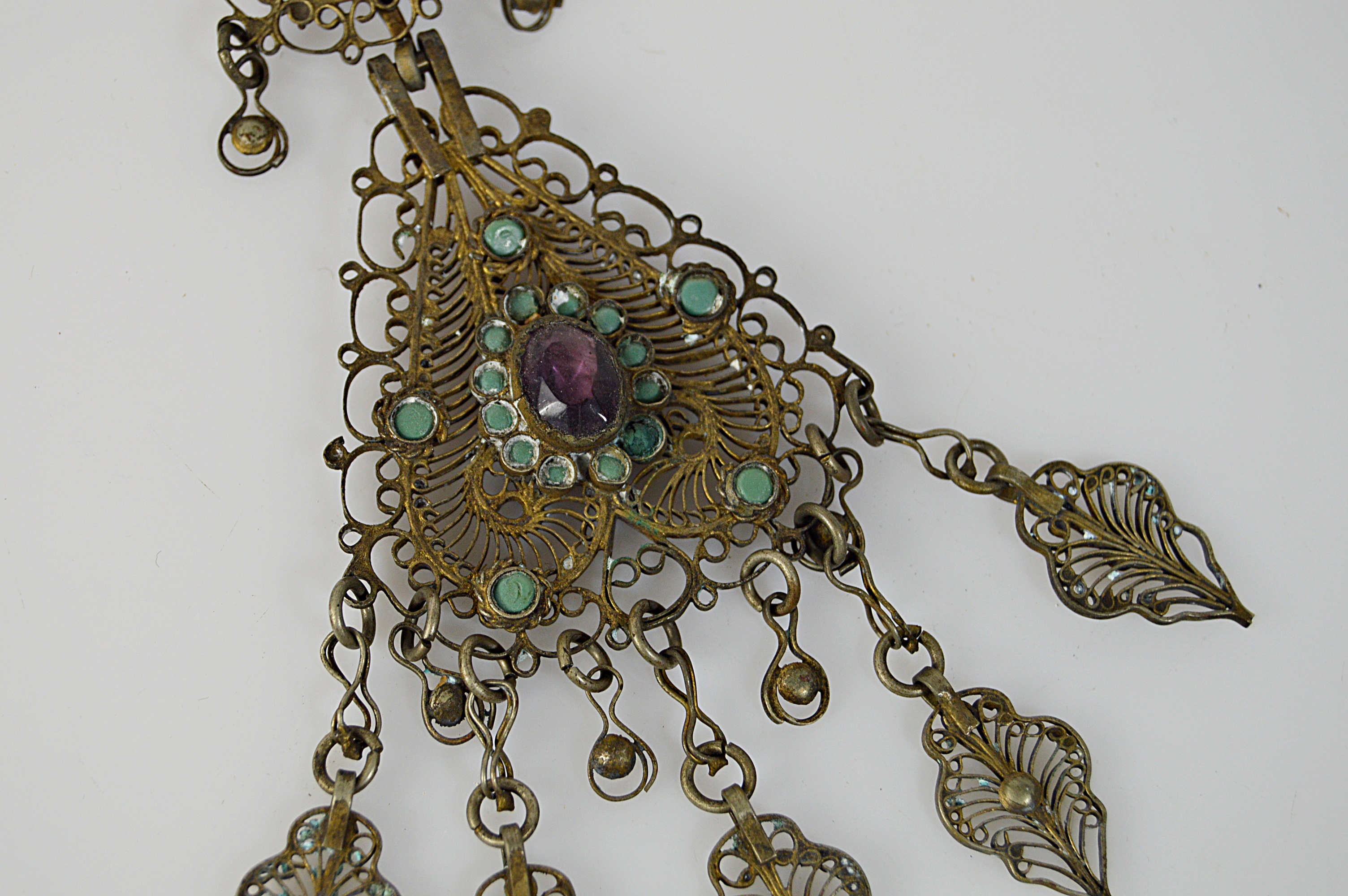 Victorian Filigree Wire Earring with Stones