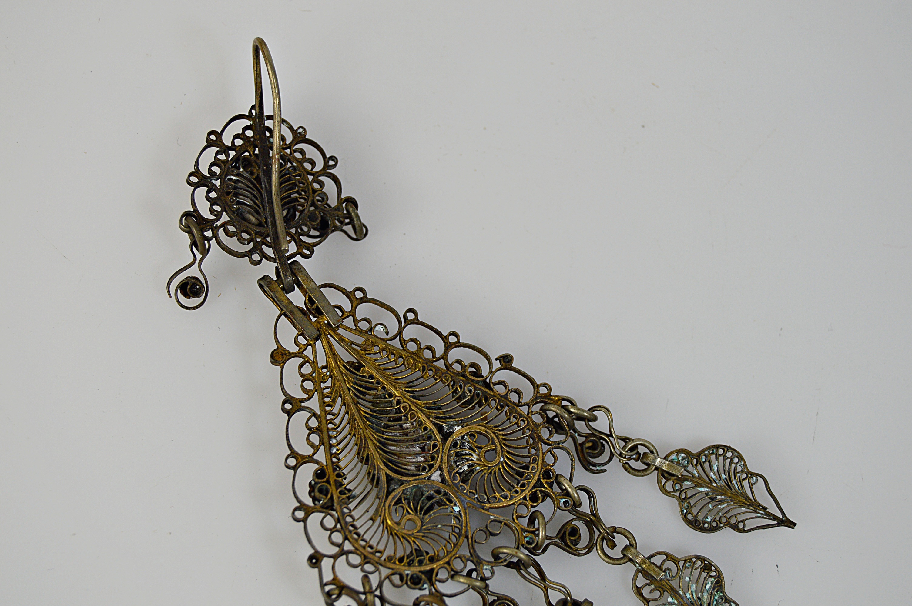 Victorian Filigree Wire Earring with Stones