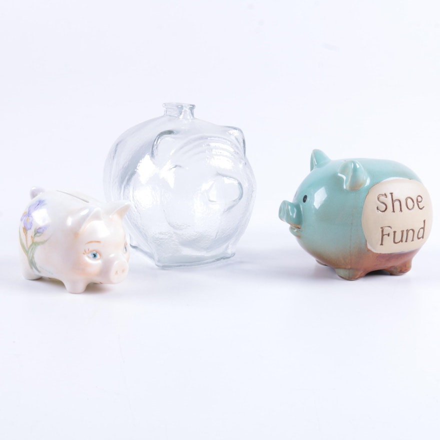 Ceramic and Glass Piggy Banks