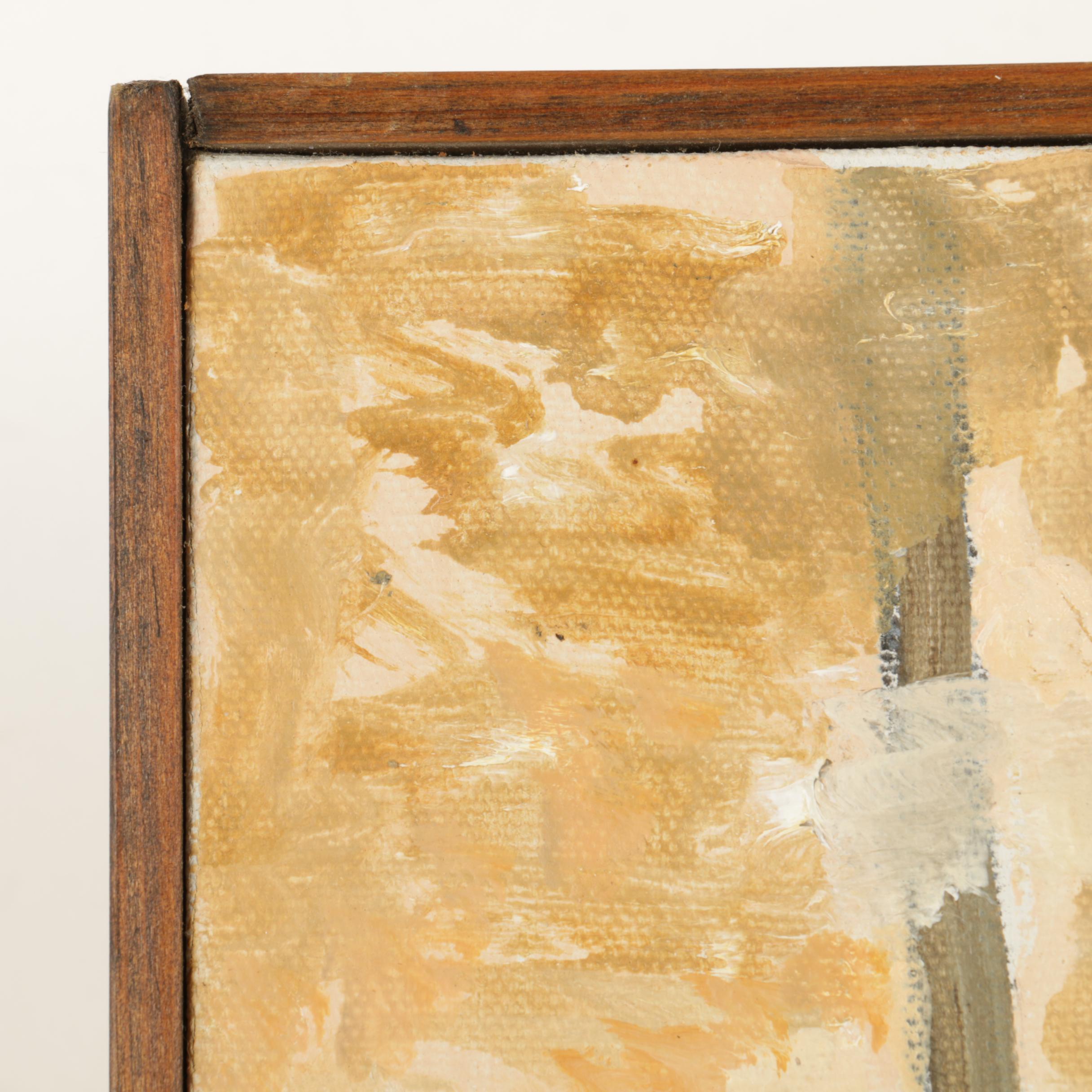 R. Davis Oil Painting on Canvas "Election Day 1981"