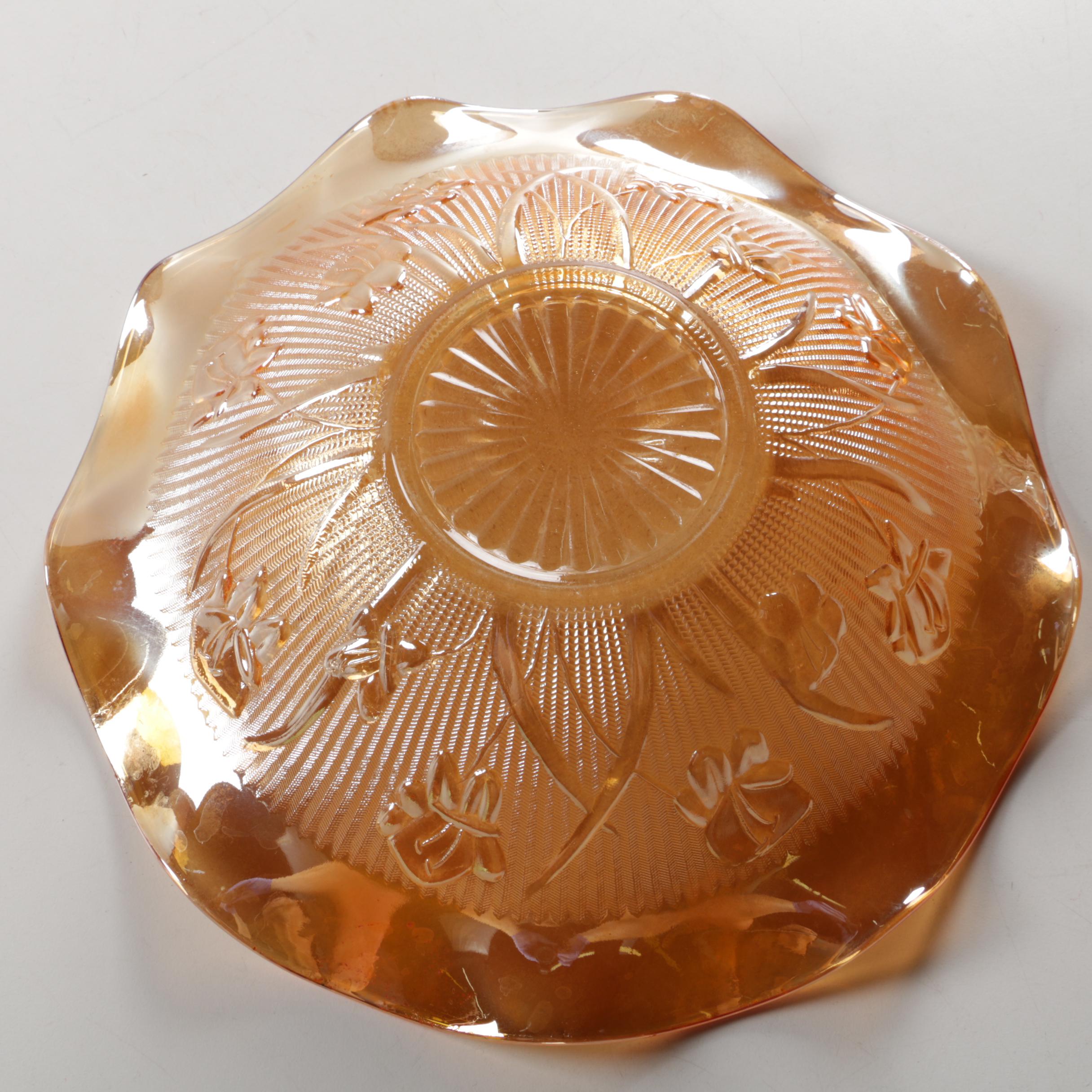 Vintage Colored Pressed Glass Bowls