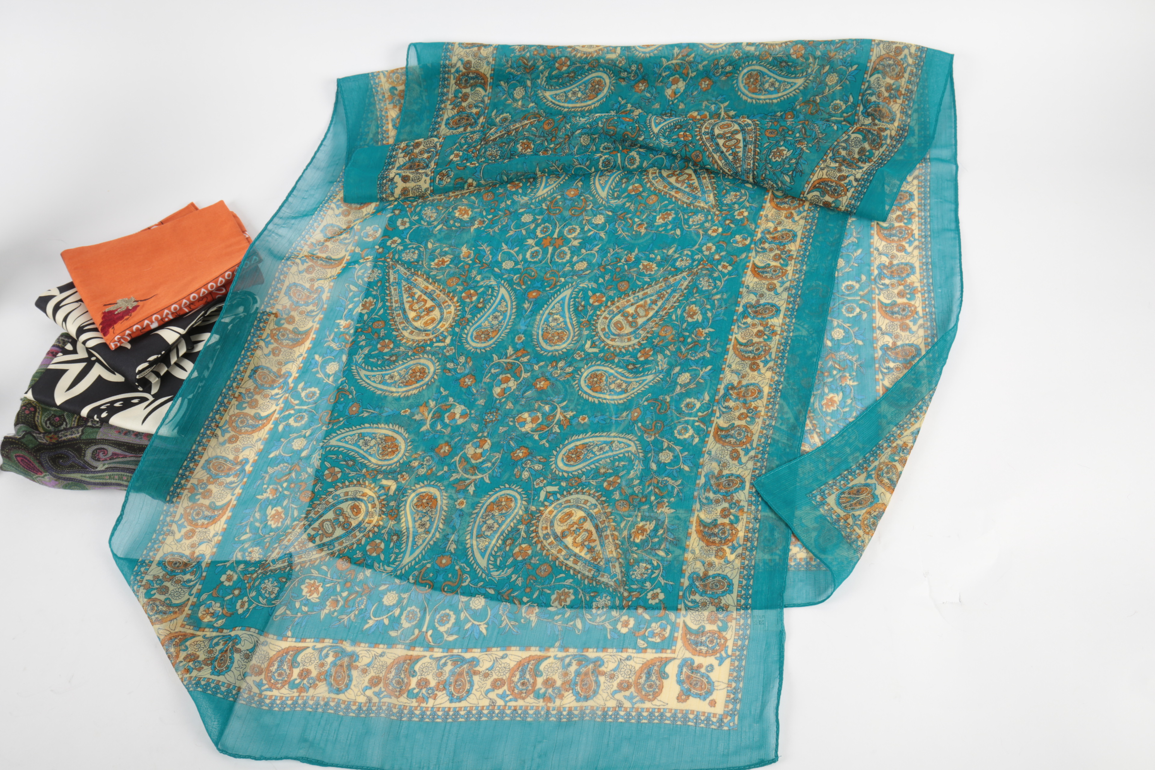 Scarves and Gold-Tone Slides Featuring Ralph Lauren