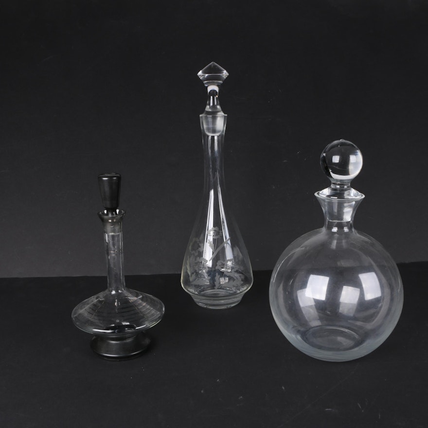 Mid Century Modern Glass Decanters
