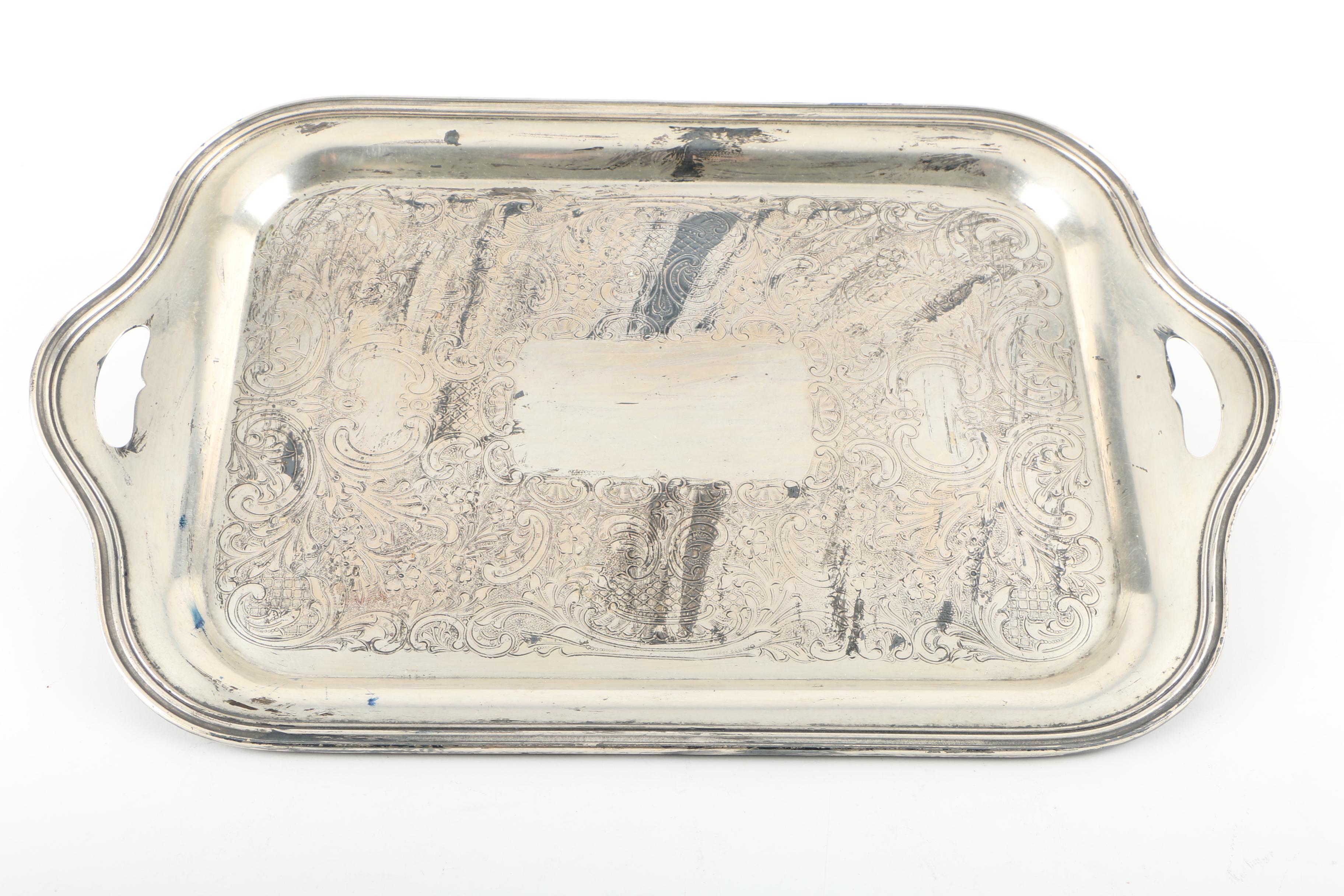 Crescent Silverware Mfg. Co. Silver Plate Coffee Service and Tray