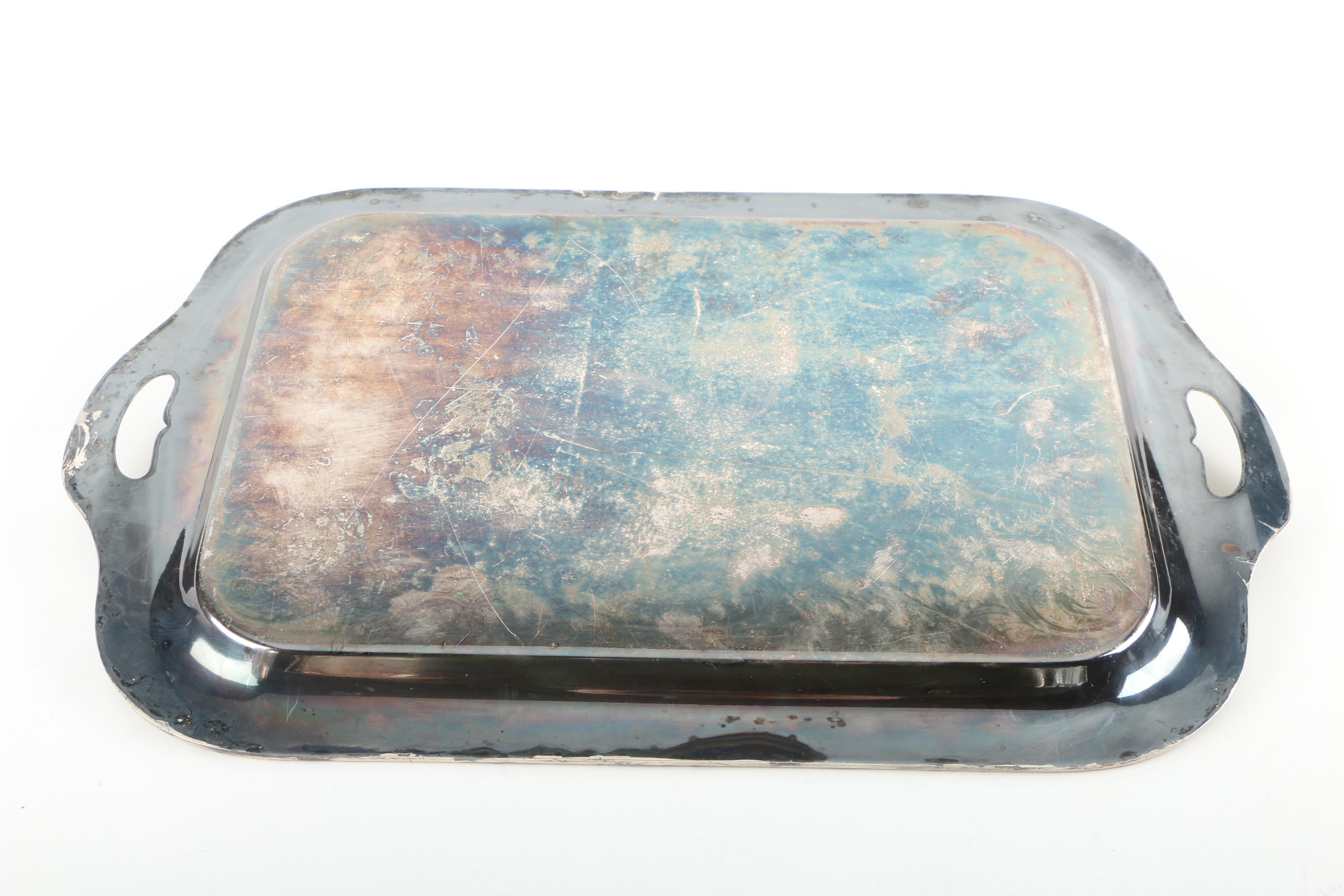 Crescent Silverware Mfg. Co. Silver Plate Coffee Service and Tray