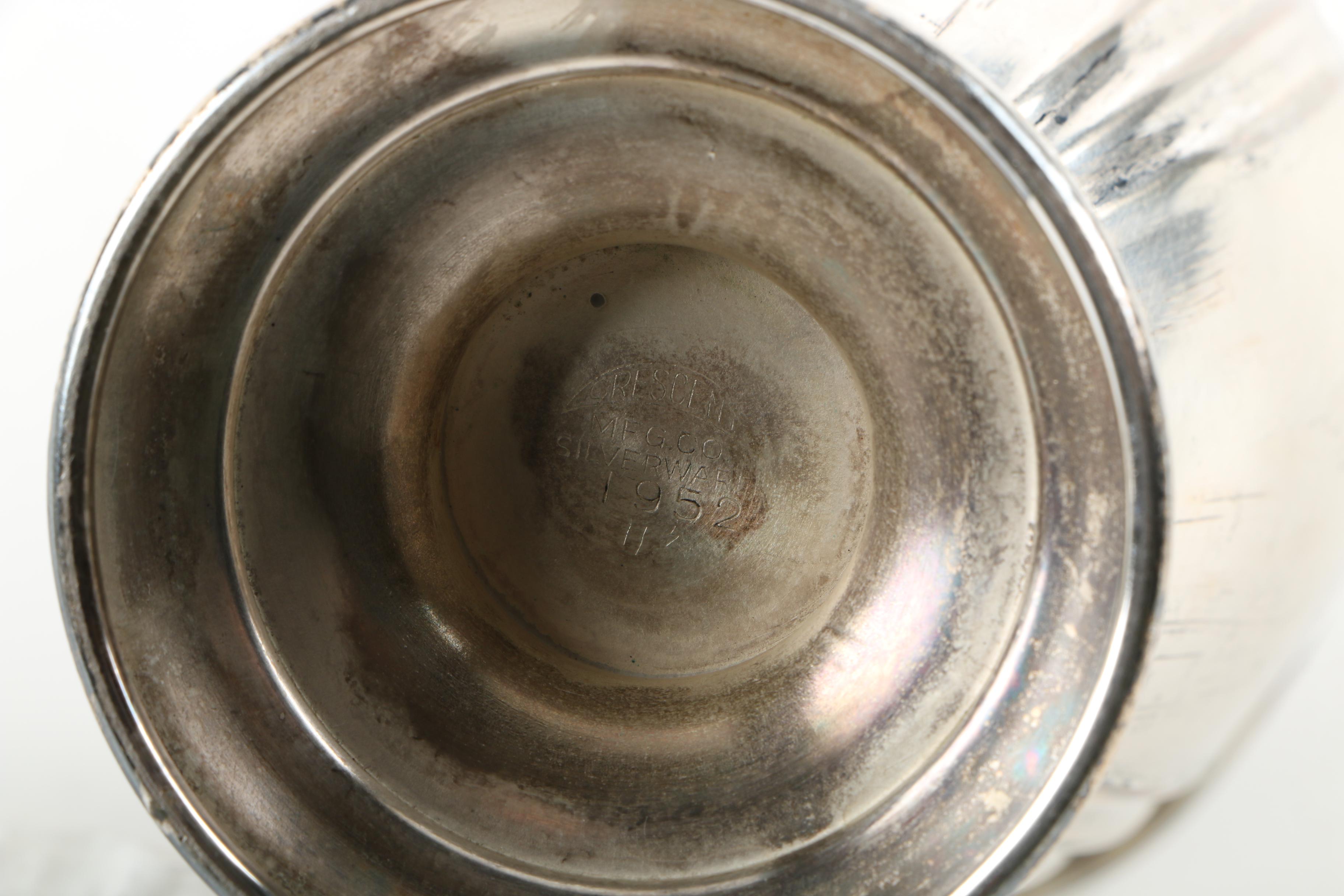 Crescent Silverware Mfg. Co. Silver Plate Coffee Service and Tray