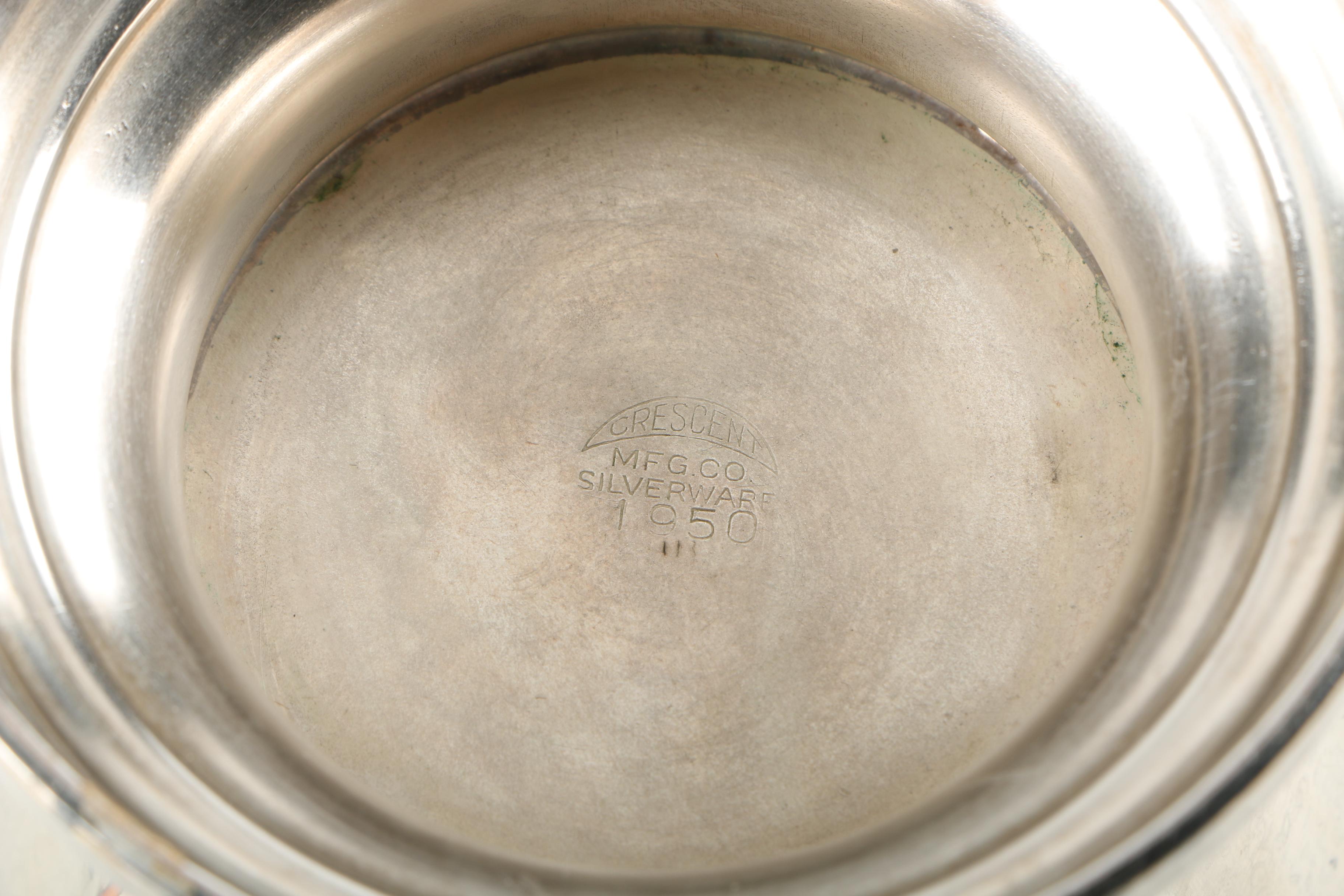 Crescent Silverware Mfg. Co. Silver Plate Coffee Service and Tray