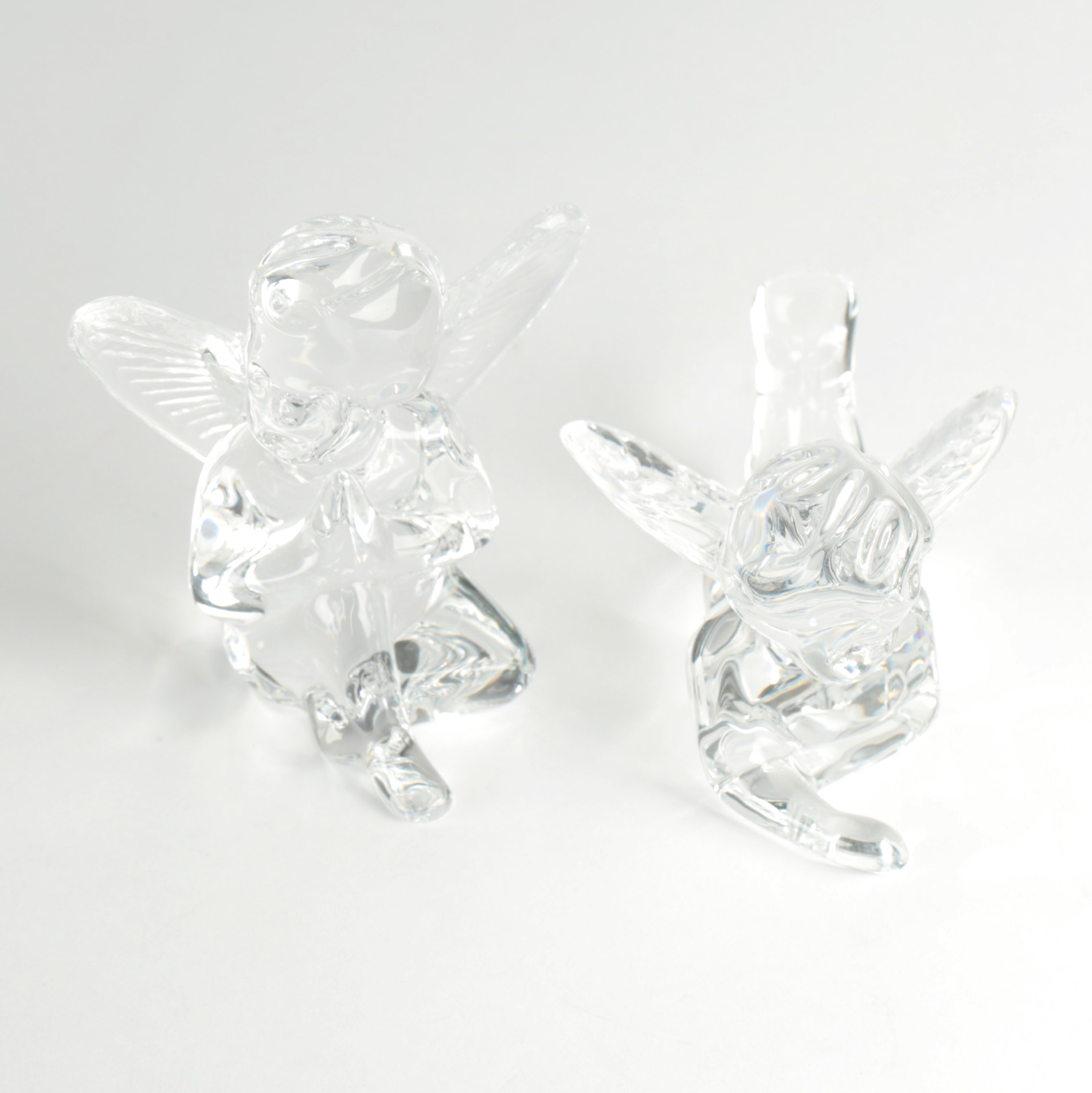 Baccarat Clear Crystal Cherub Figurines