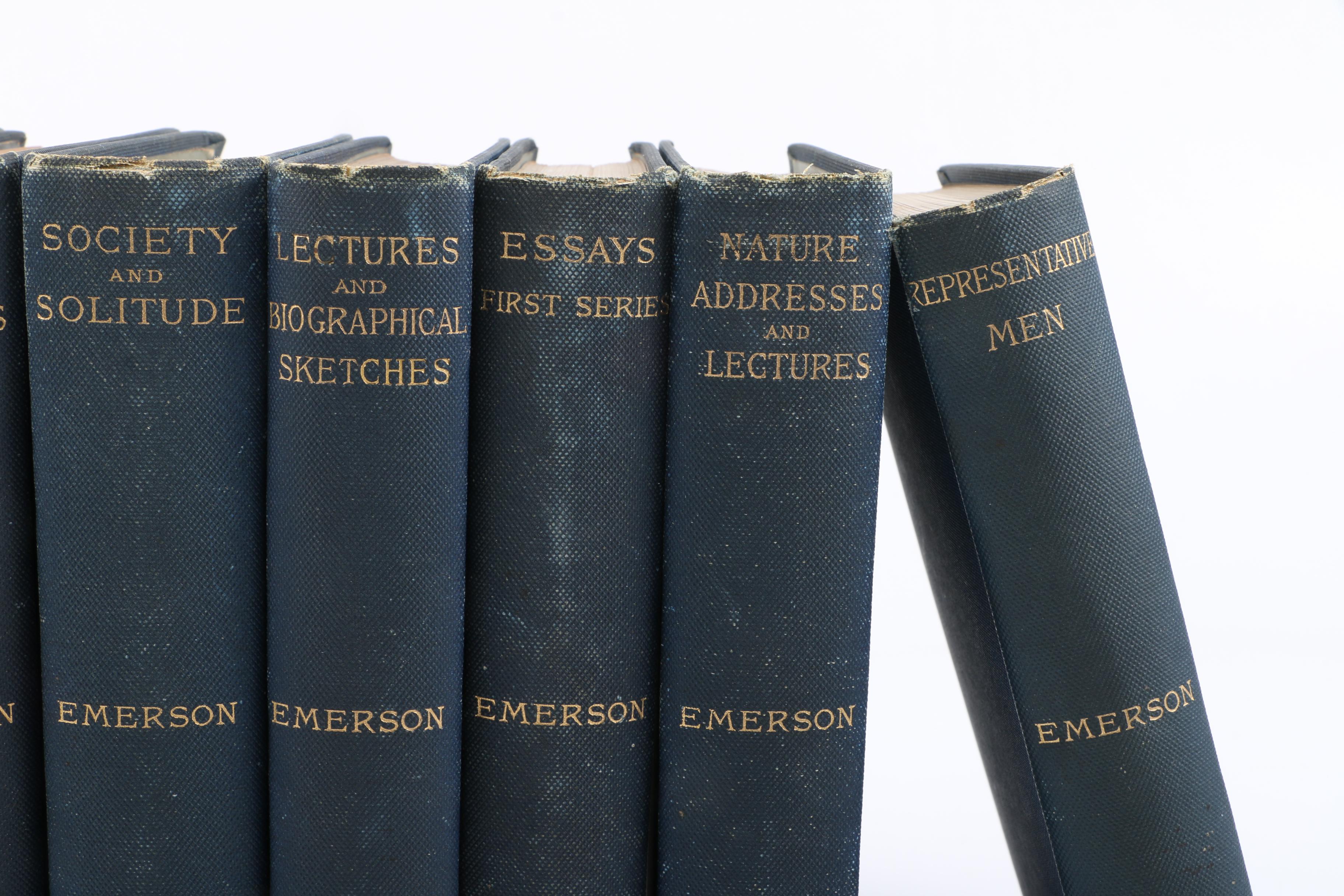 1870s Multi-Volume Set by Ralph Waldo Emerson