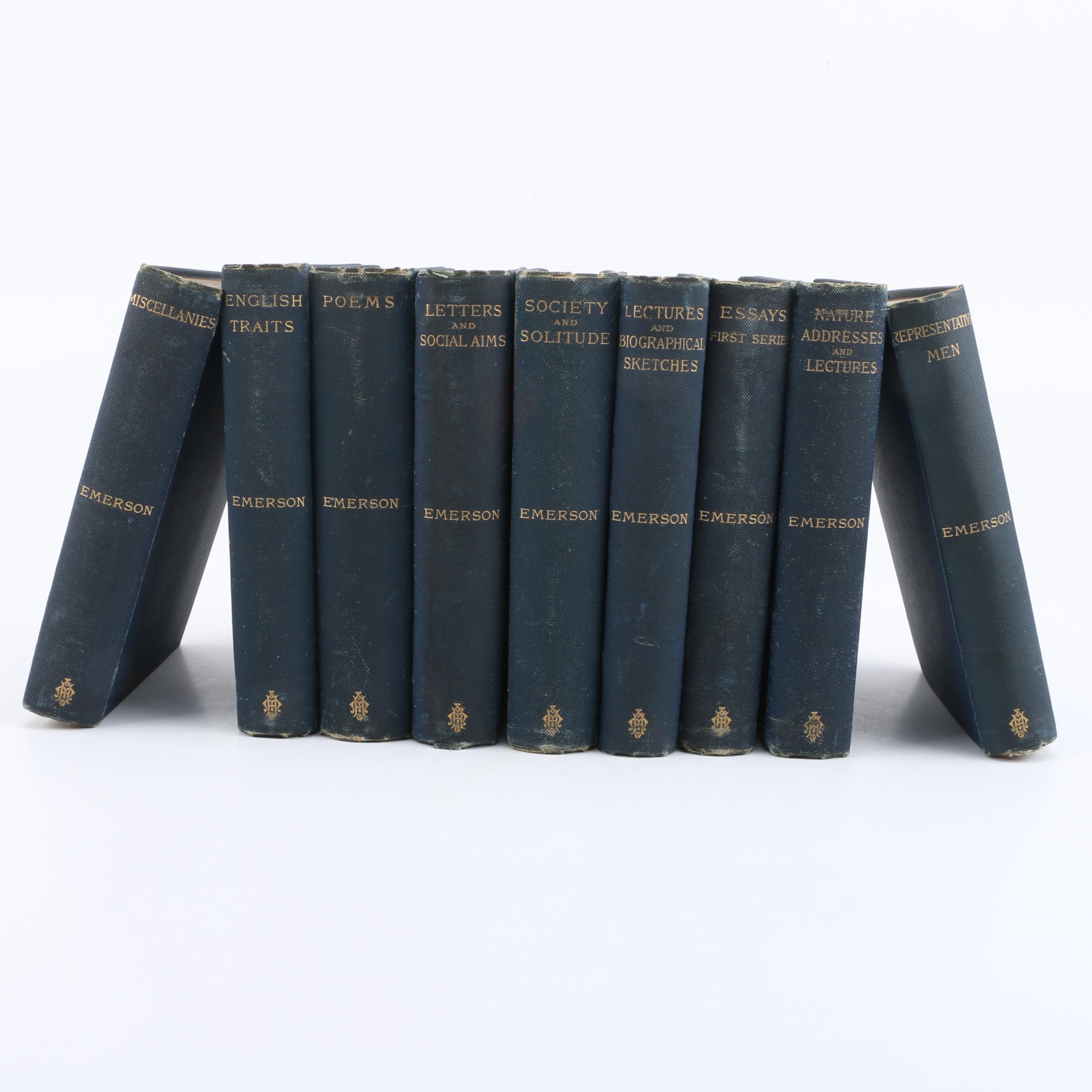 1870s Multi-Volume Set by Ralph Waldo Emerson