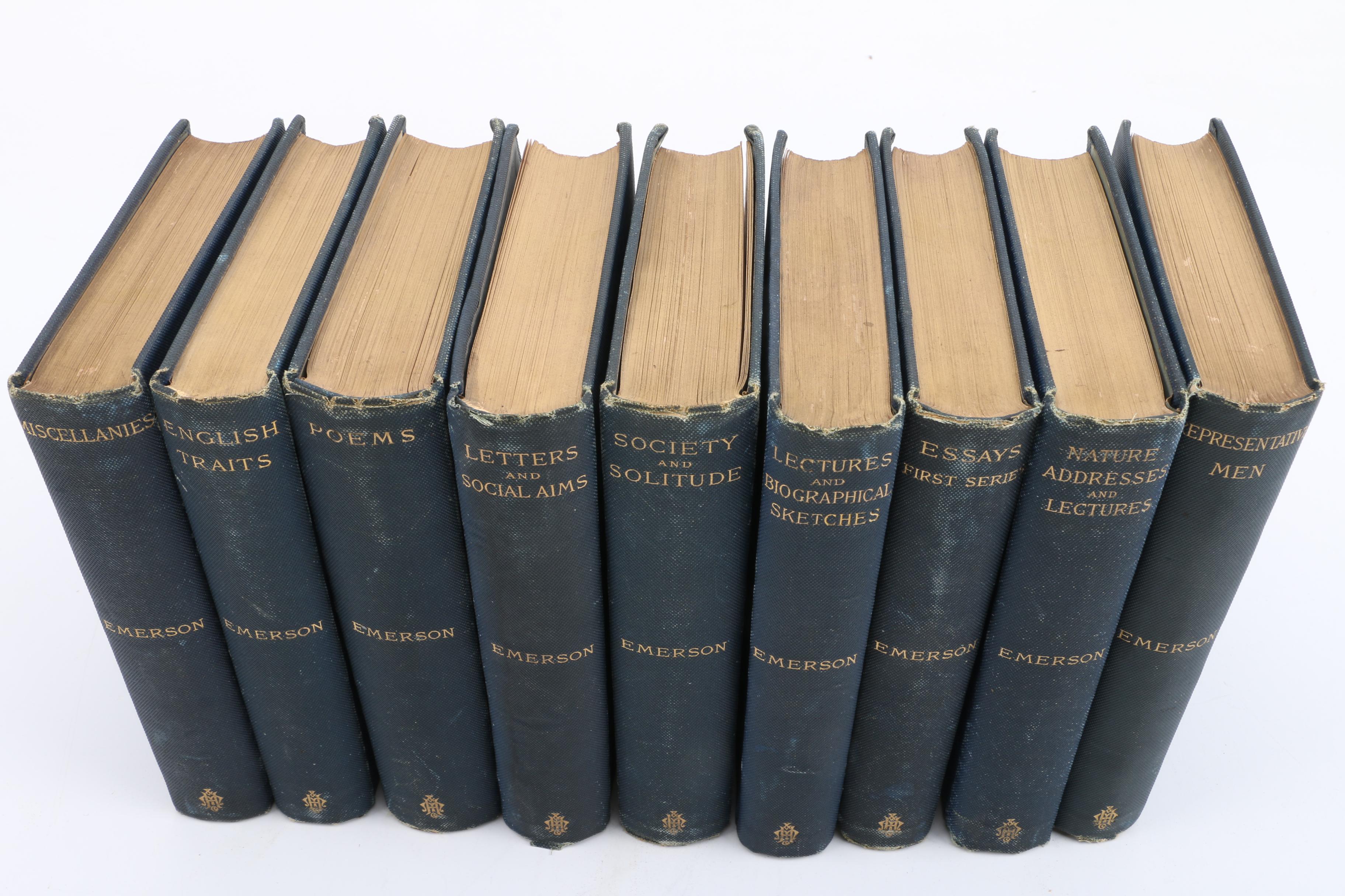 1870s Multi-Volume Set by Ralph Waldo Emerson