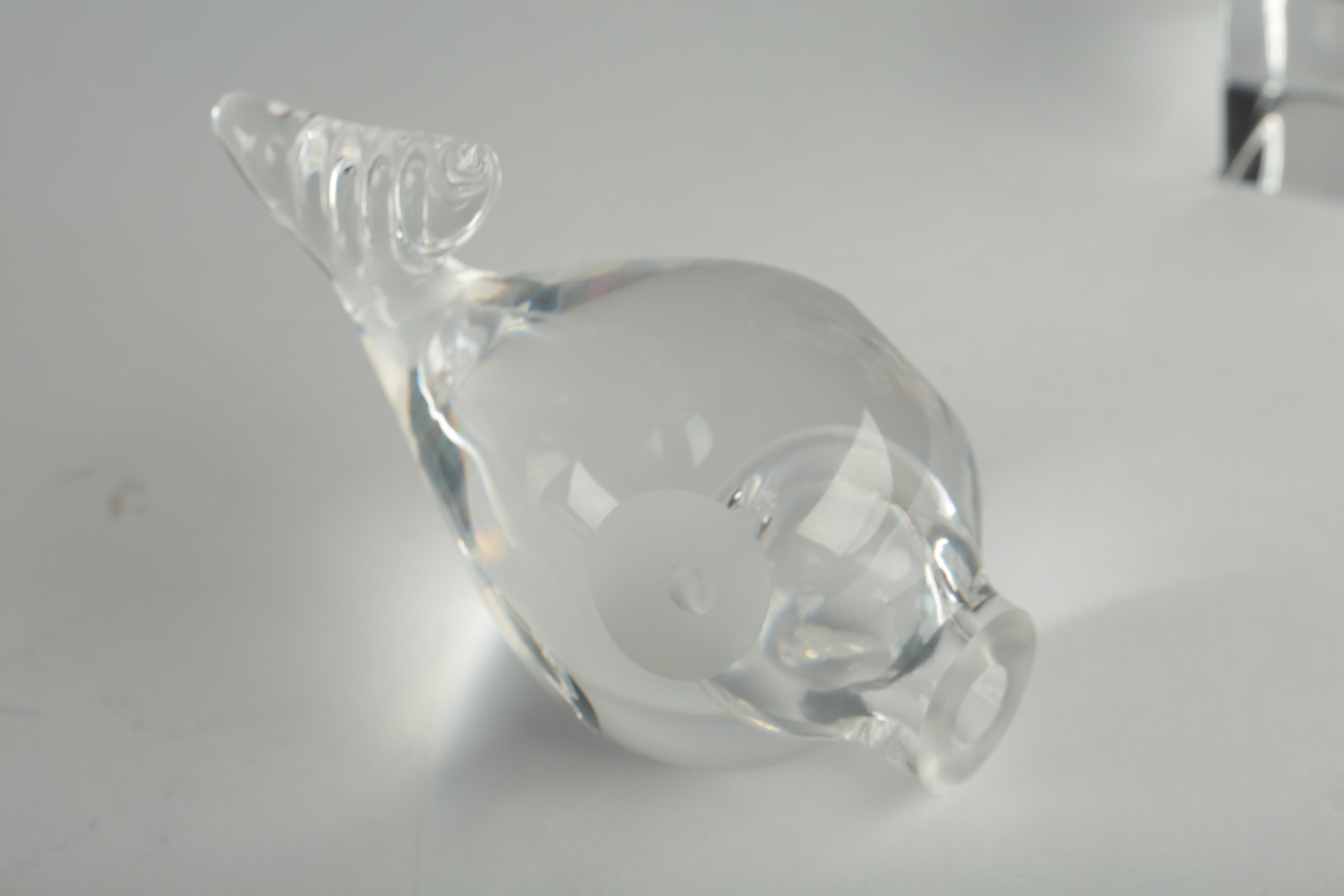 Baccarat Clear Crystal Cherub Figurine and Crystal Fish Figurine