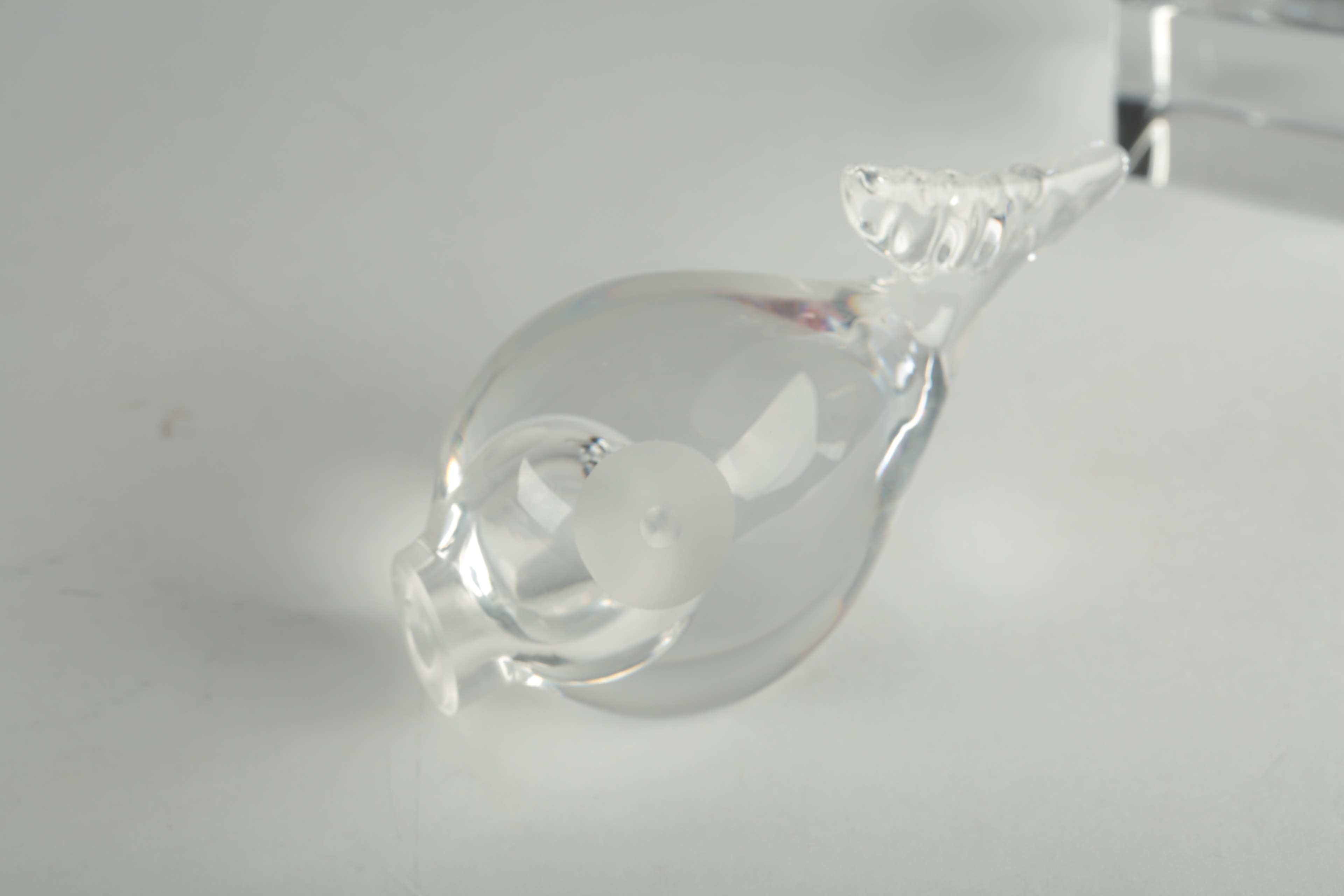 Baccarat Clear Crystal Cherub Figurine and Crystal Fish Figurine
