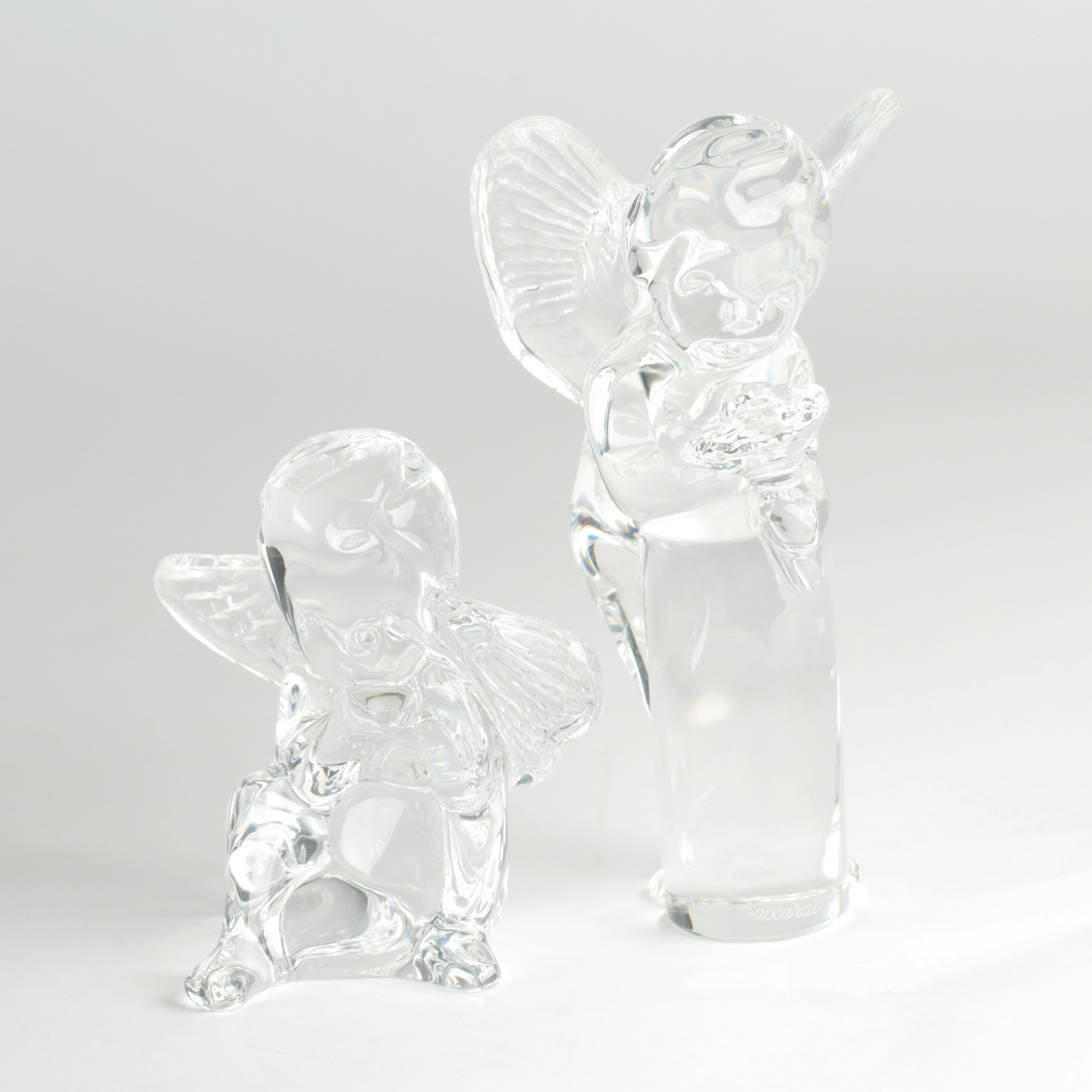Baccarat Clear Crystal Cherub Figurines