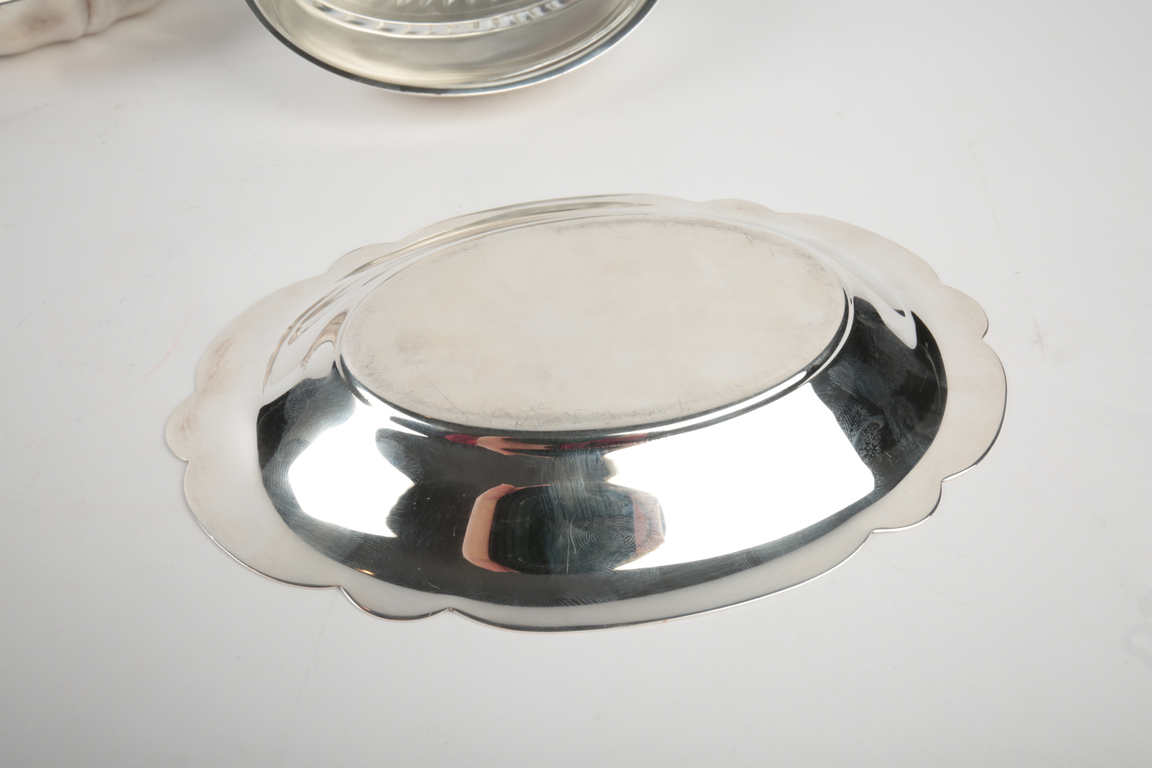 WM A Rogers Silver Plate Monogrammed Bowl and Silver-Tone Butter Dish