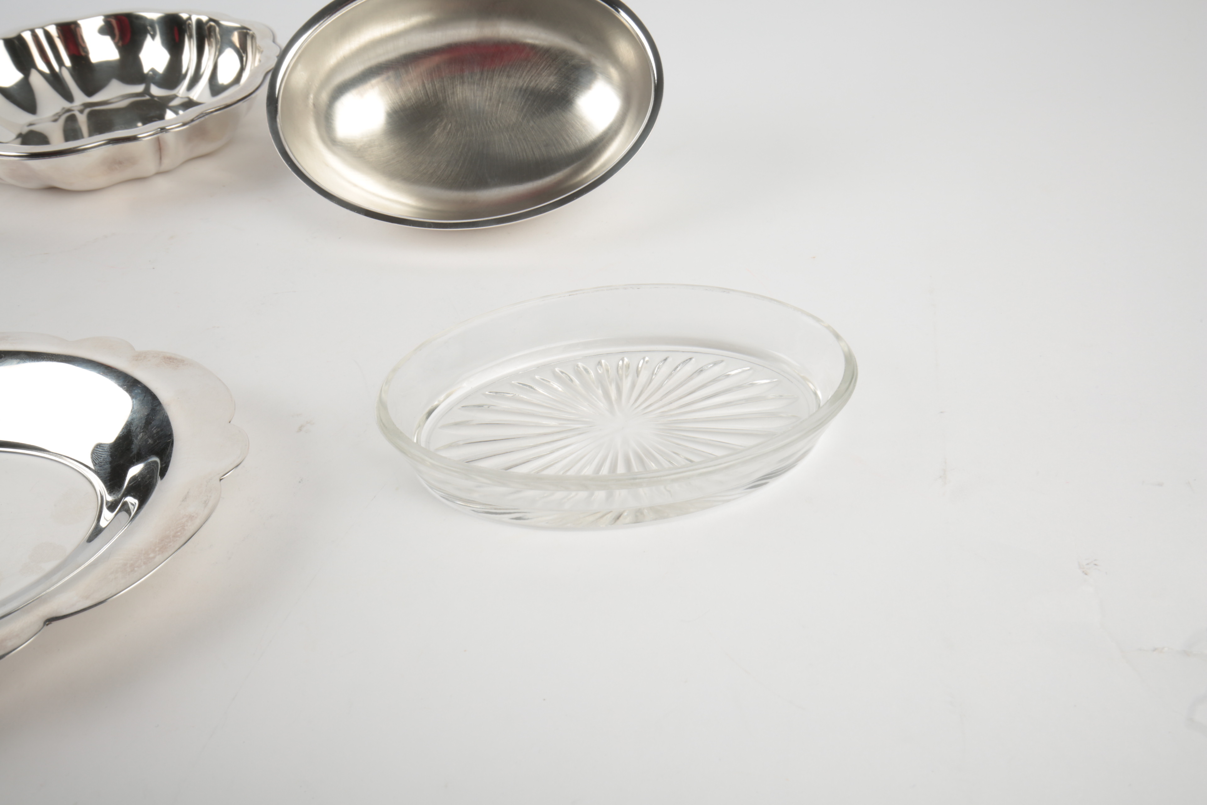 WM A Rogers Silver Plate Monogrammed Bowl and Silver-Tone Butter Dish