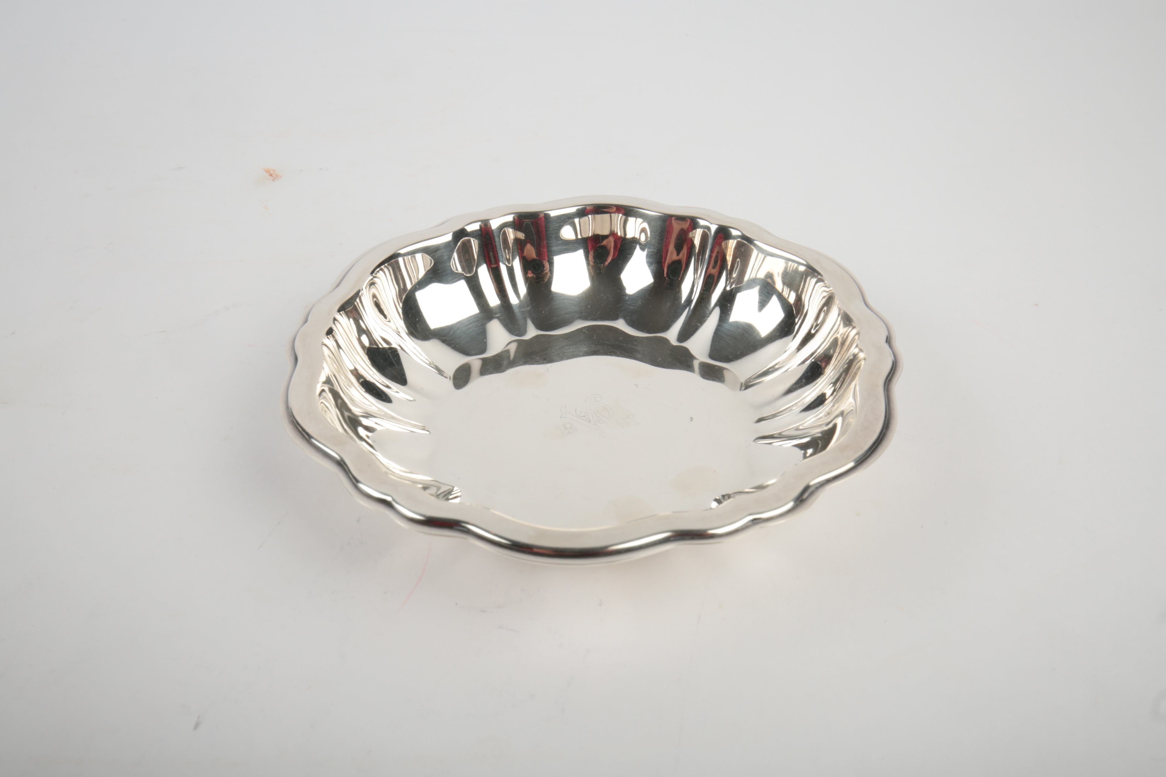 WM A Rogers Silver Plate Monogrammed Bowl and Silver-Tone Butter Dish