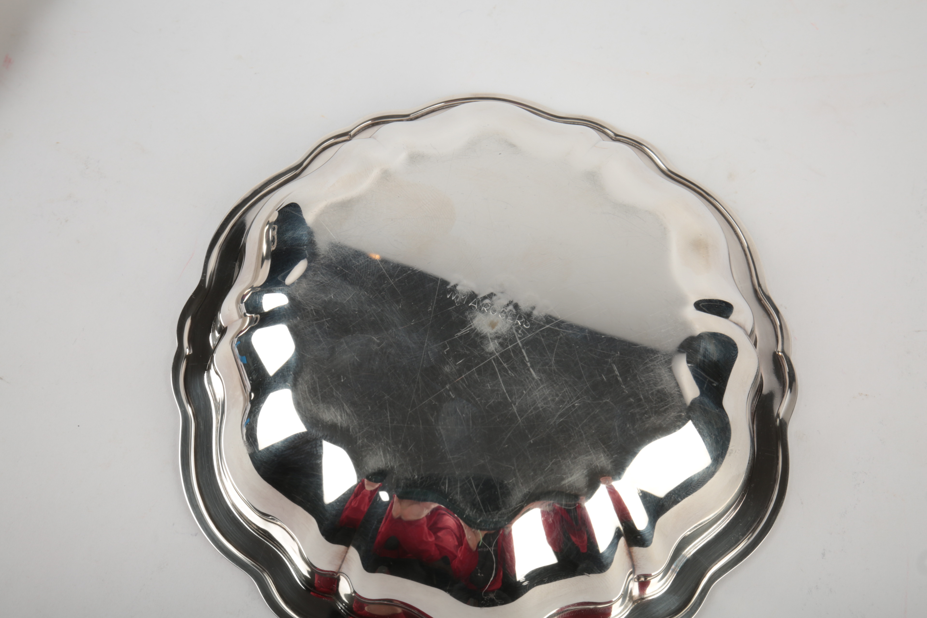 WM A Rogers Silver Plate Monogrammed Bowl and Silver-Tone Butter Dish