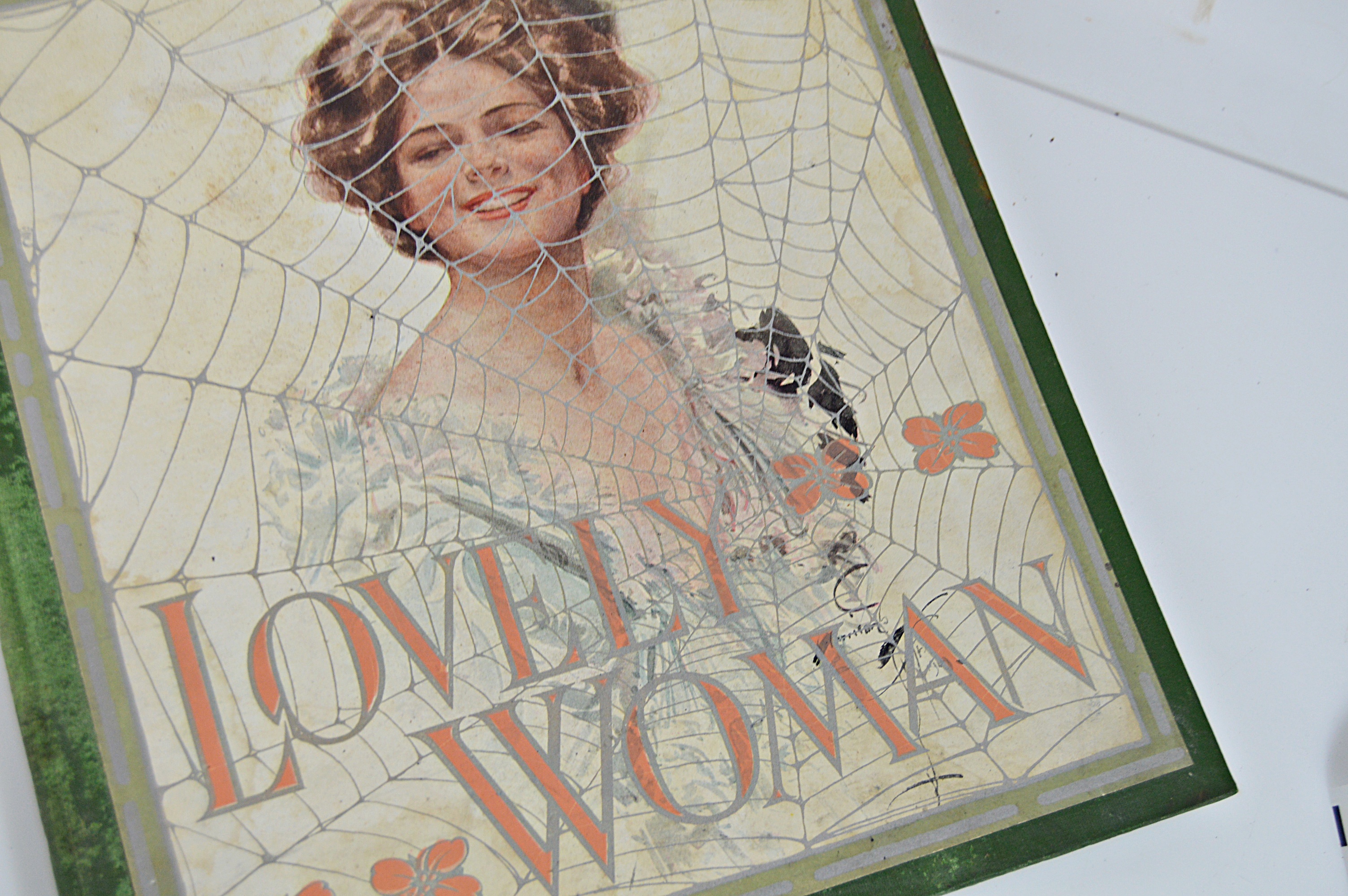 1906 Post Card Album and "Lovely Woman", Plus W.S. Heal Leather Postcards