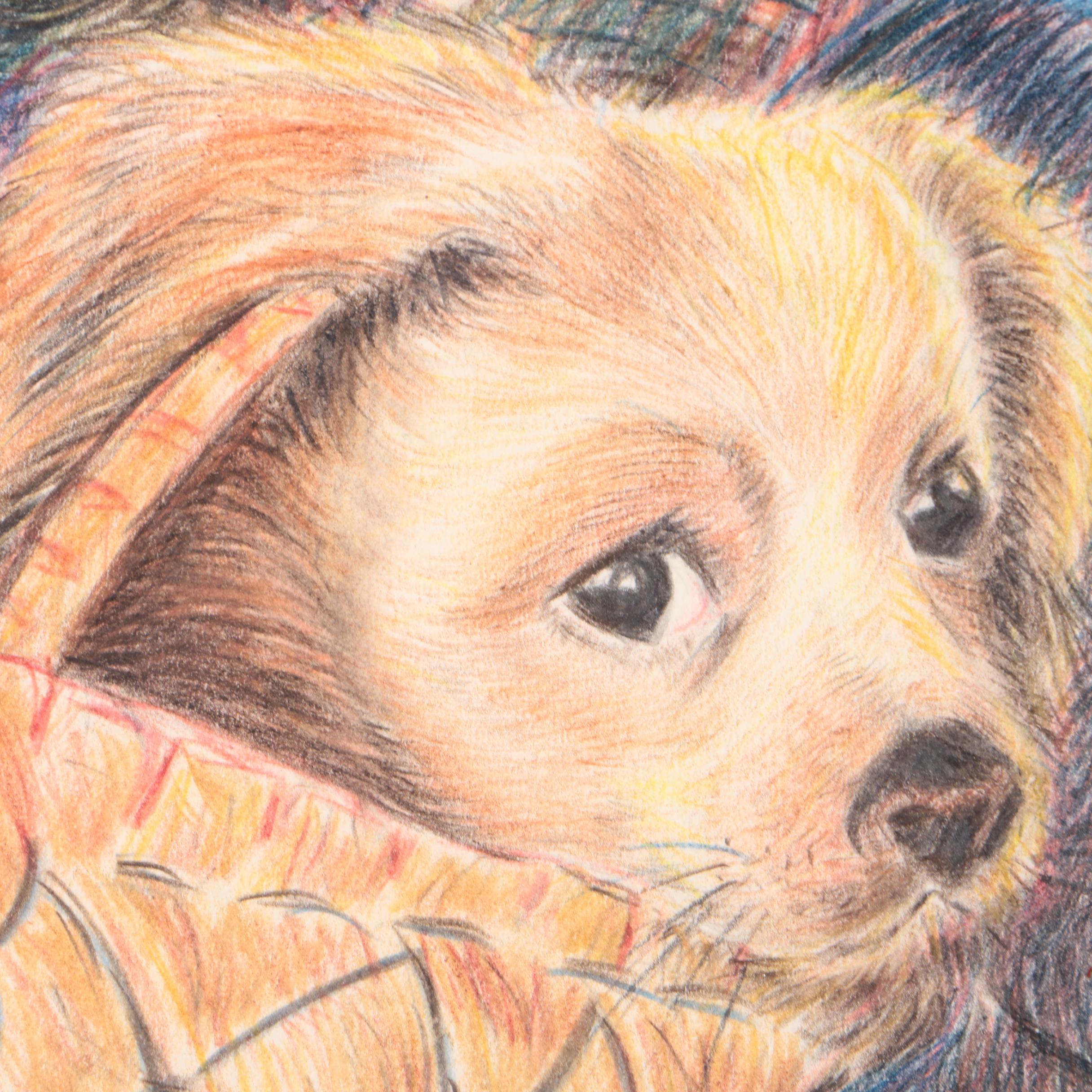 Marie S. Person Color Pencil on Paper "Dog and Child"