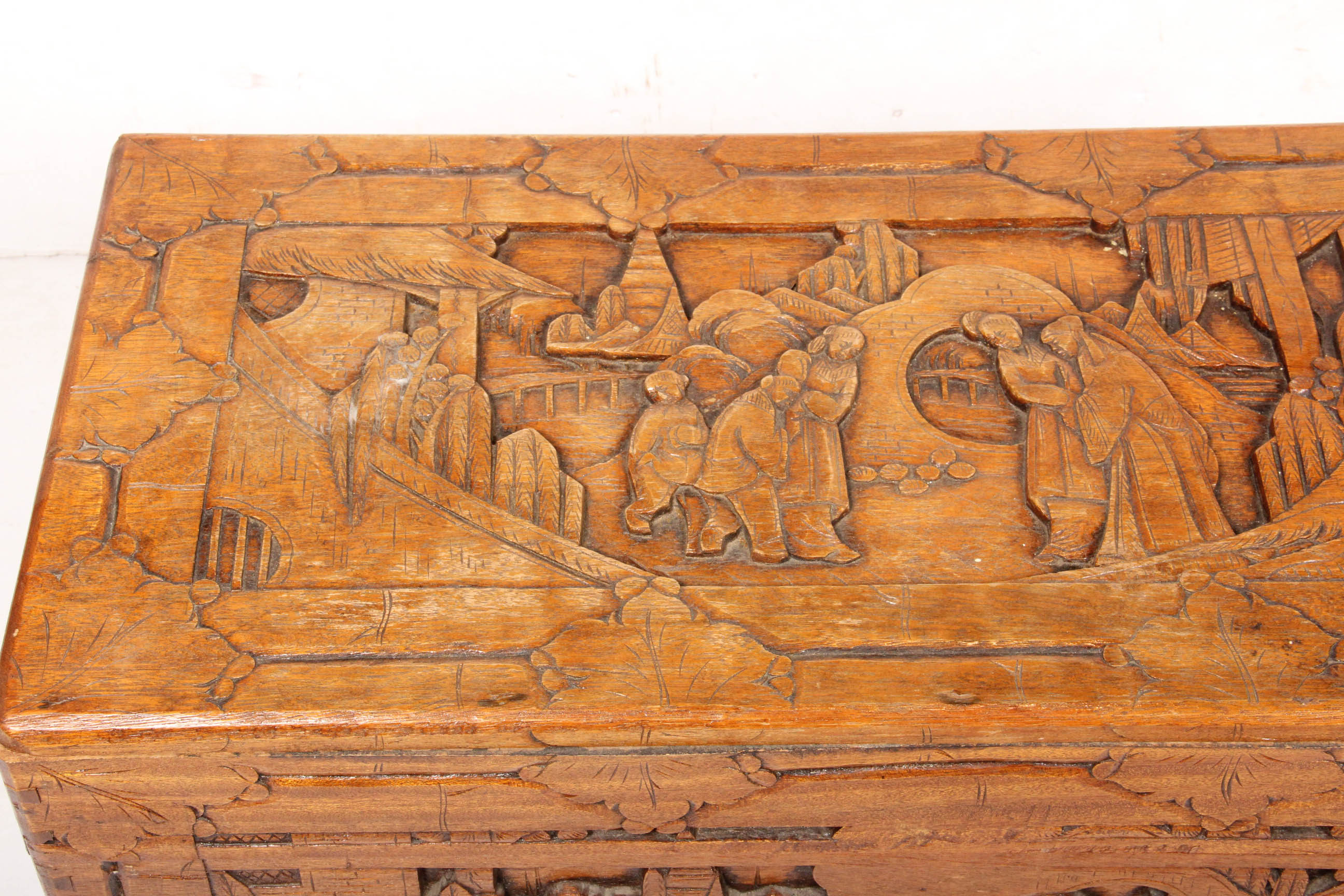 Vintage Chinese Carved Camphorwood Chest