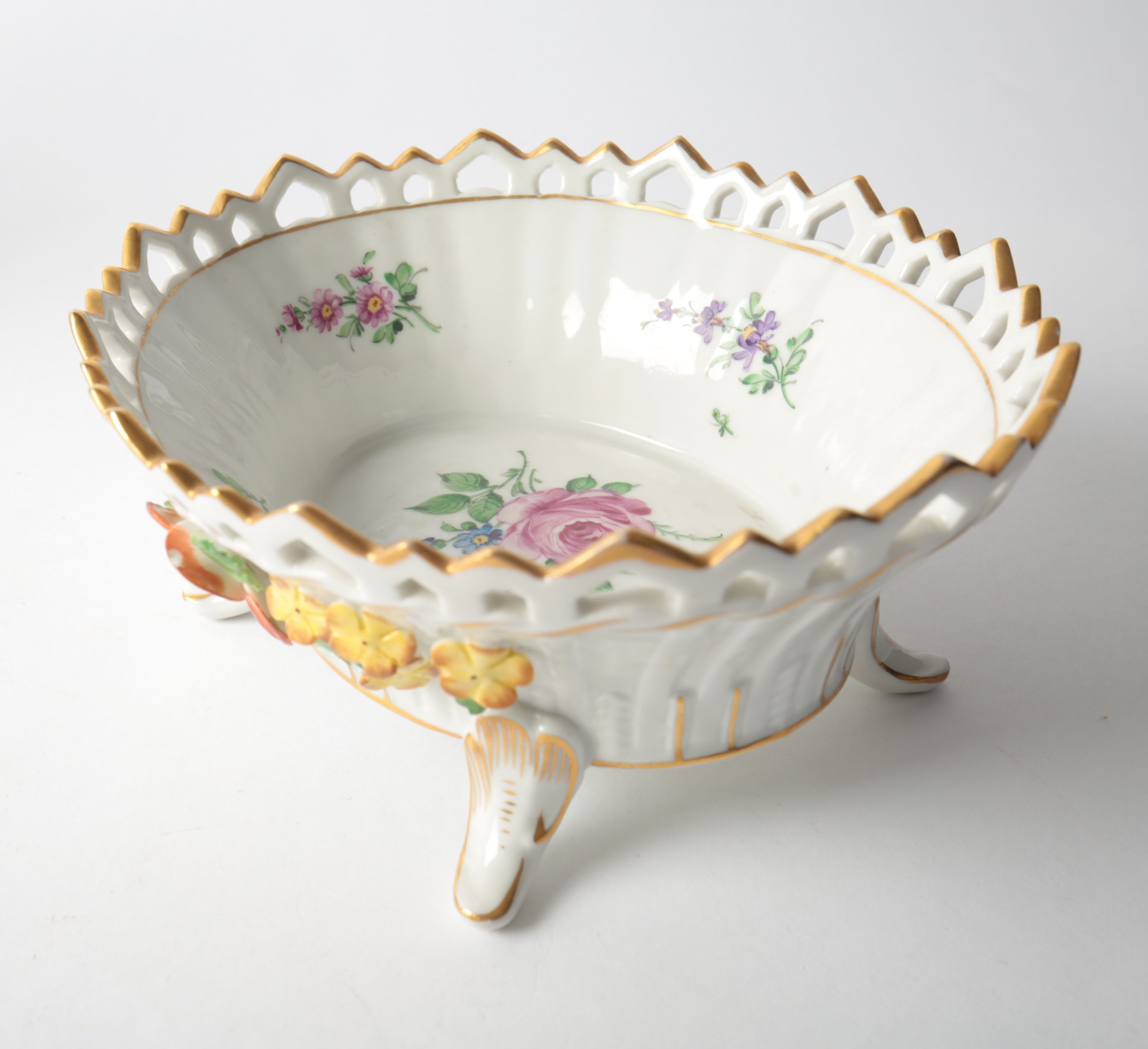 Vintage Von Schierholz Porcelain Footed Dish